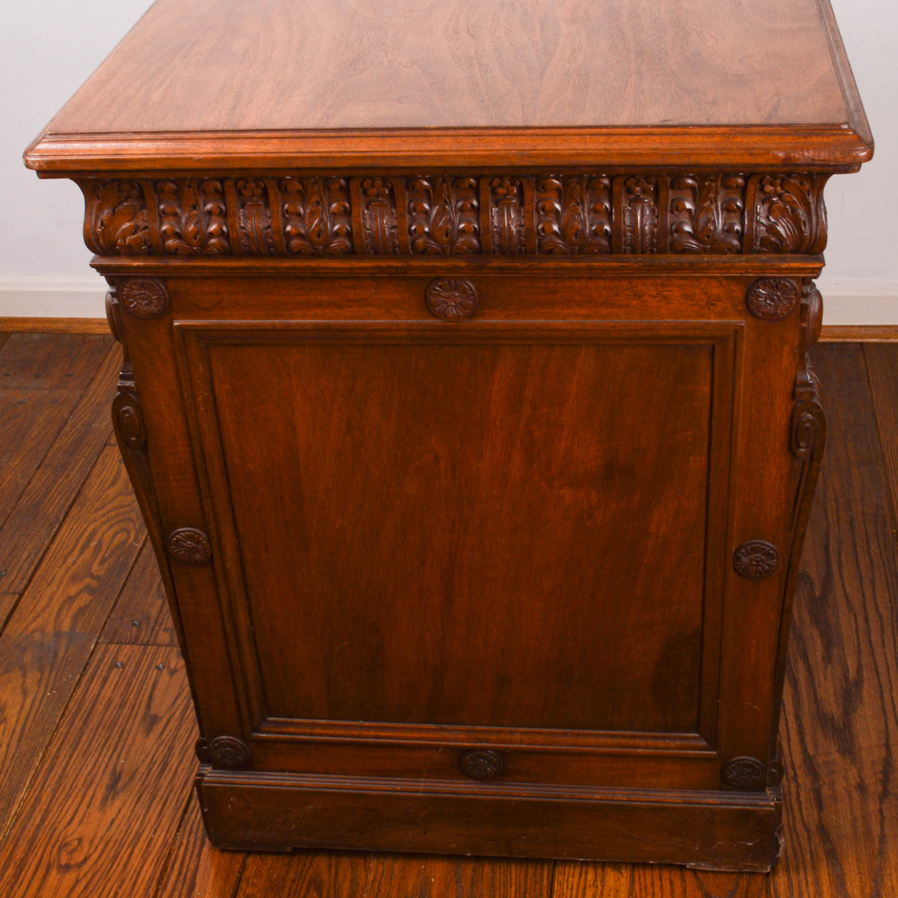 Antique Walnut Ornate Writing Desk