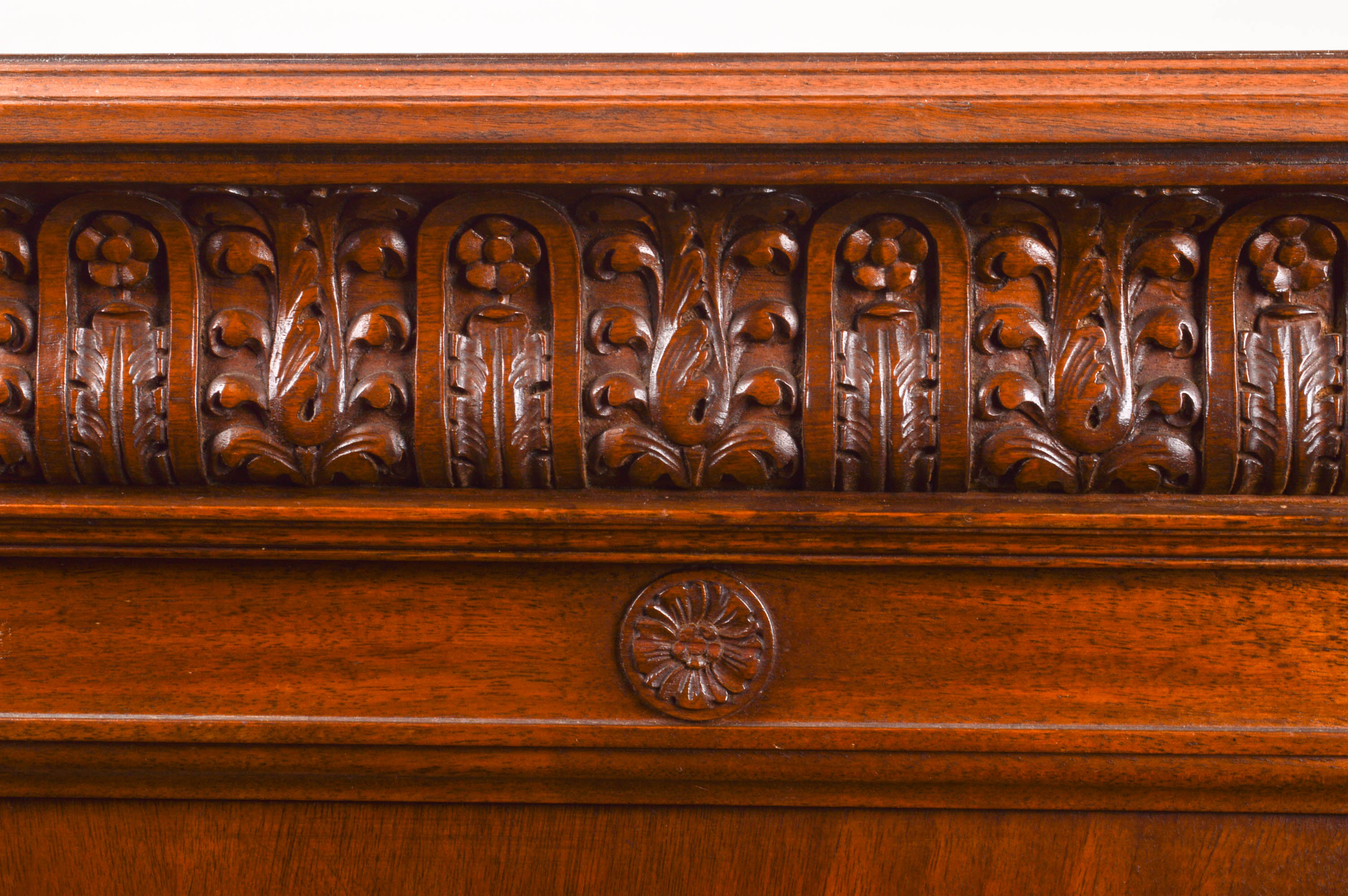 Antique Walnut Ornate Writing Desk