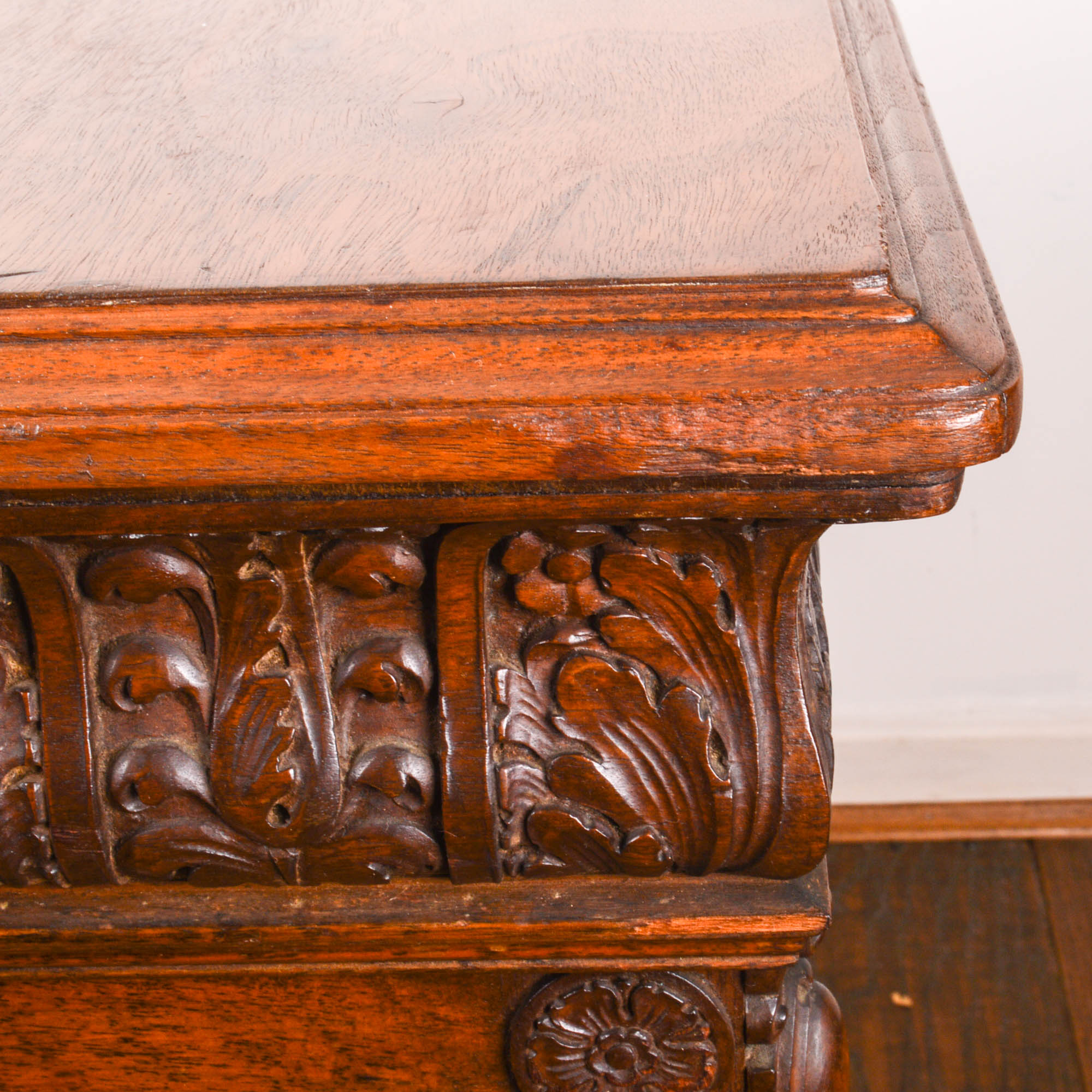 Antique Walnut Ornate Writing Desk