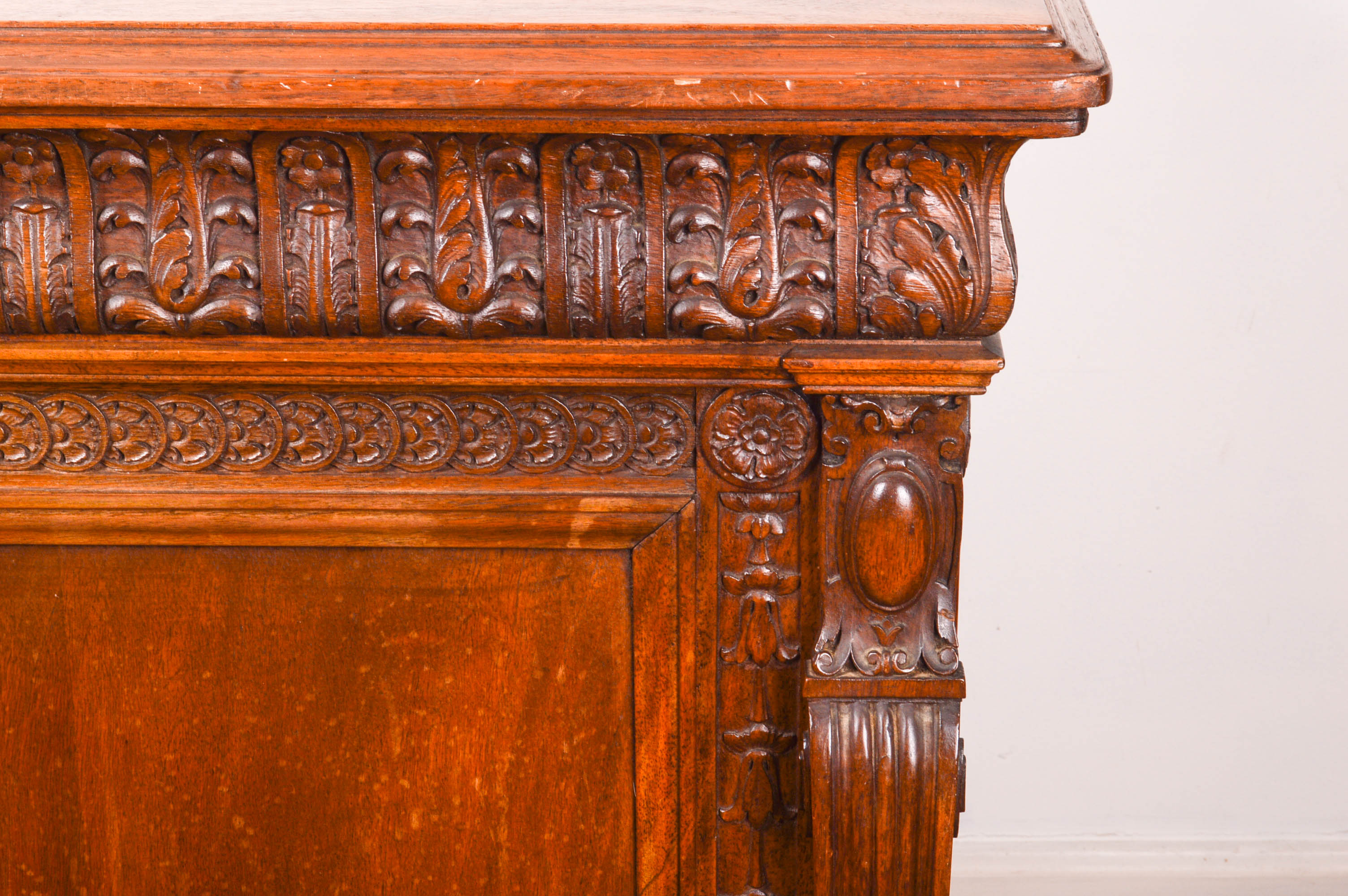 Antique Walnut Ornate Writing Desk