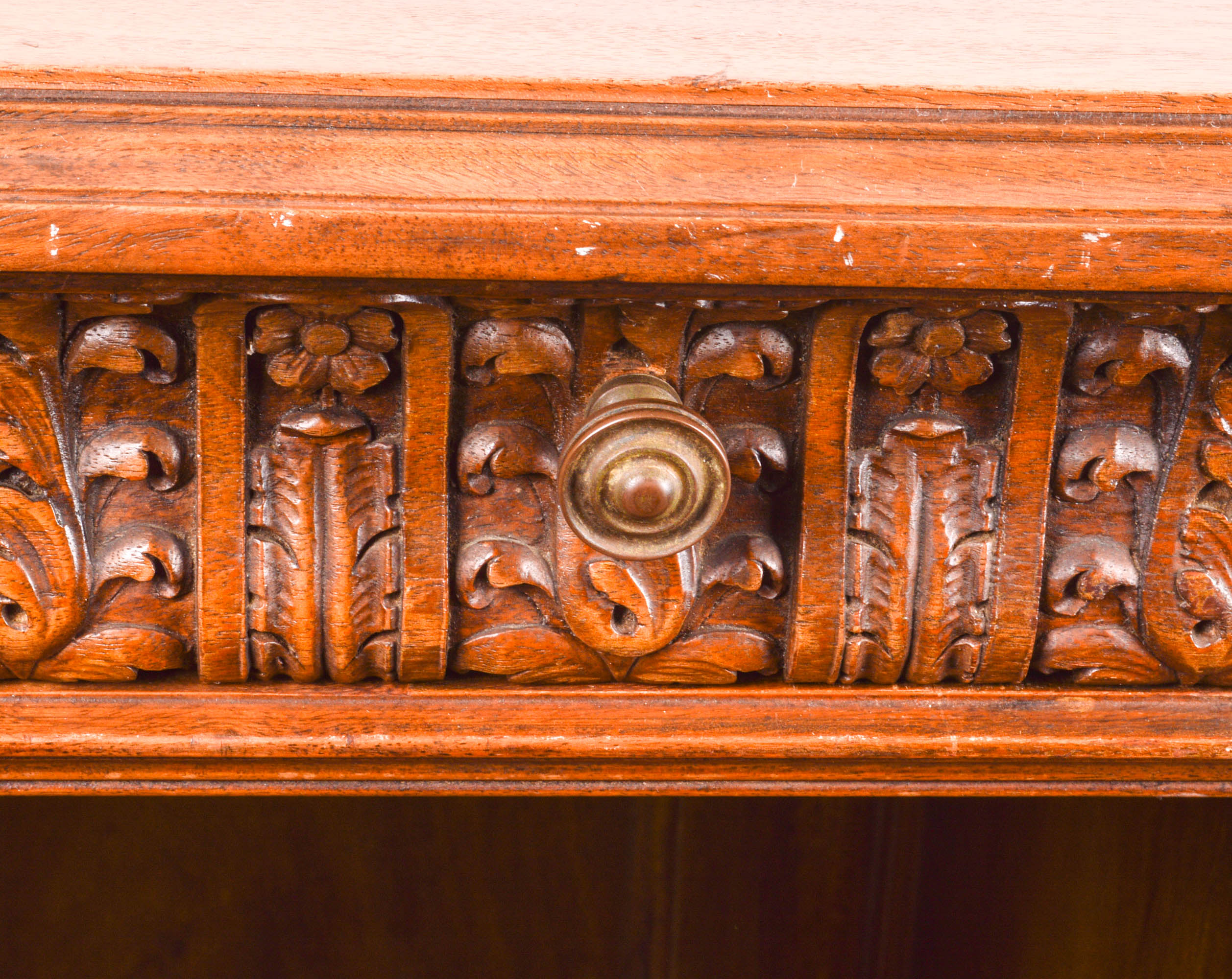 Antique Walnut Ornate Writing Desk