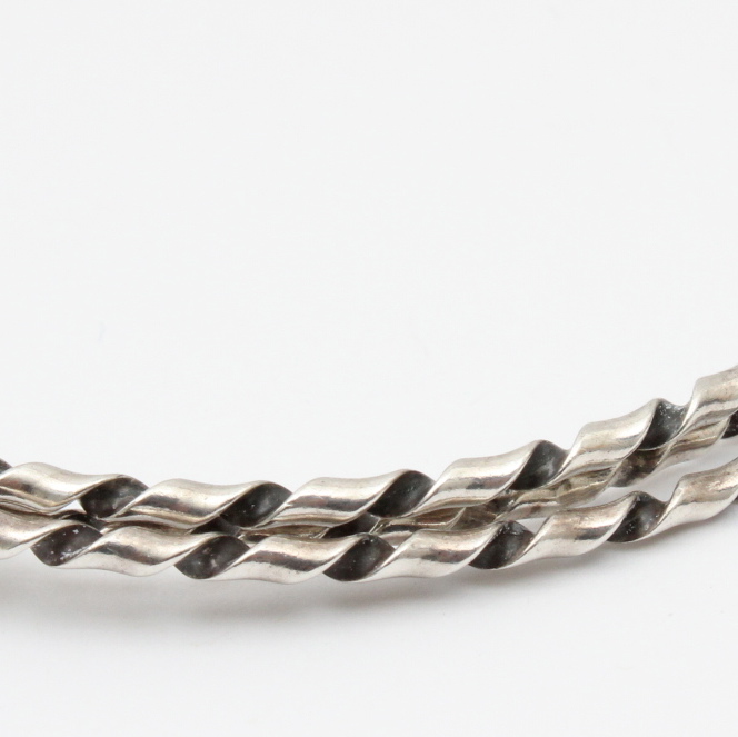 Sterling Silver Tennis Bracelet with Set of Three Bangles