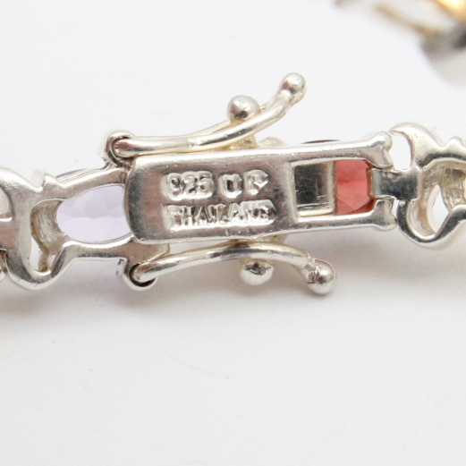 Sterling Silver Tennis Bracelet with Set of Three Bangles