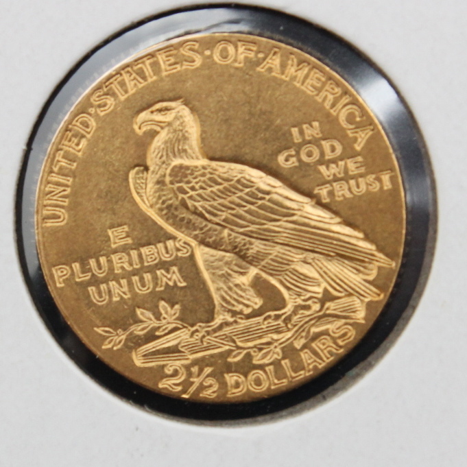1911 2 1/2 Dollar Indian Head Gold Coin