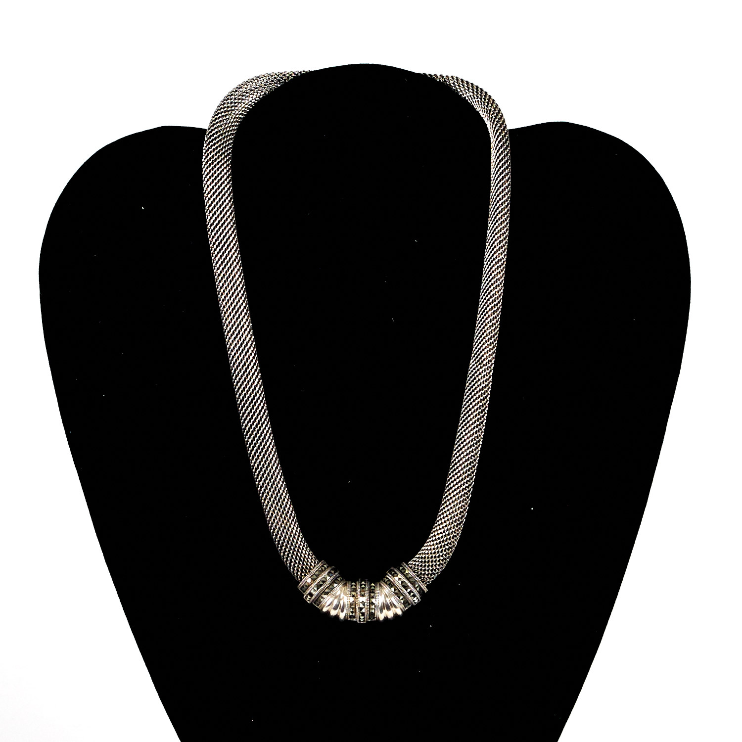 Judith Jack Sterling Silver Mesh Necklace