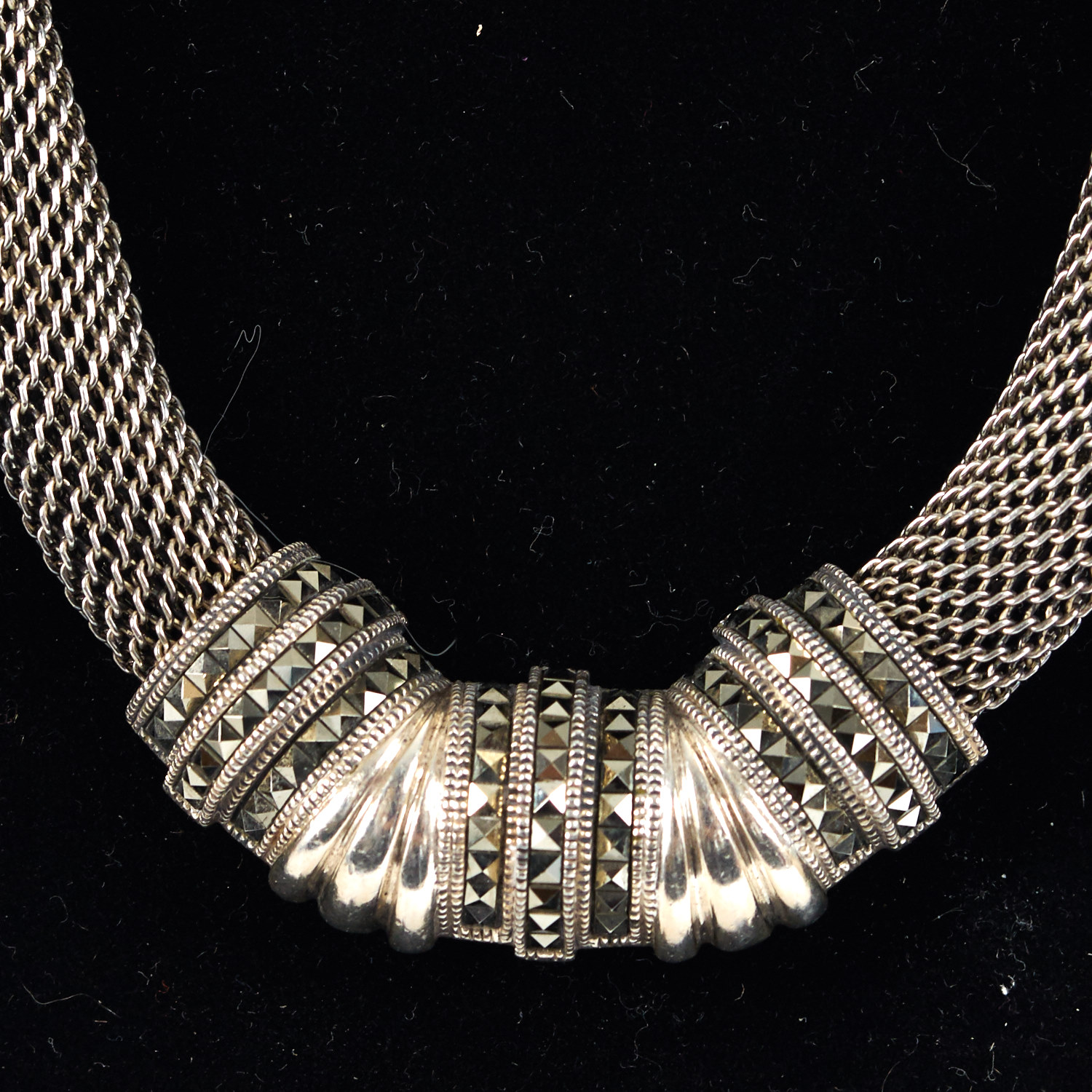 Judith Jack Sterling Silver Mesh Necklace