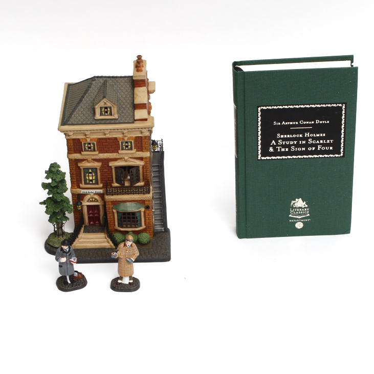 Department 56 Literary Classics "Sherlock Holmes" Decor and Book