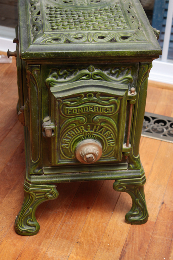 Arthur Martin "Le Brul Bois" Art Nouveau Wood Burning Stove