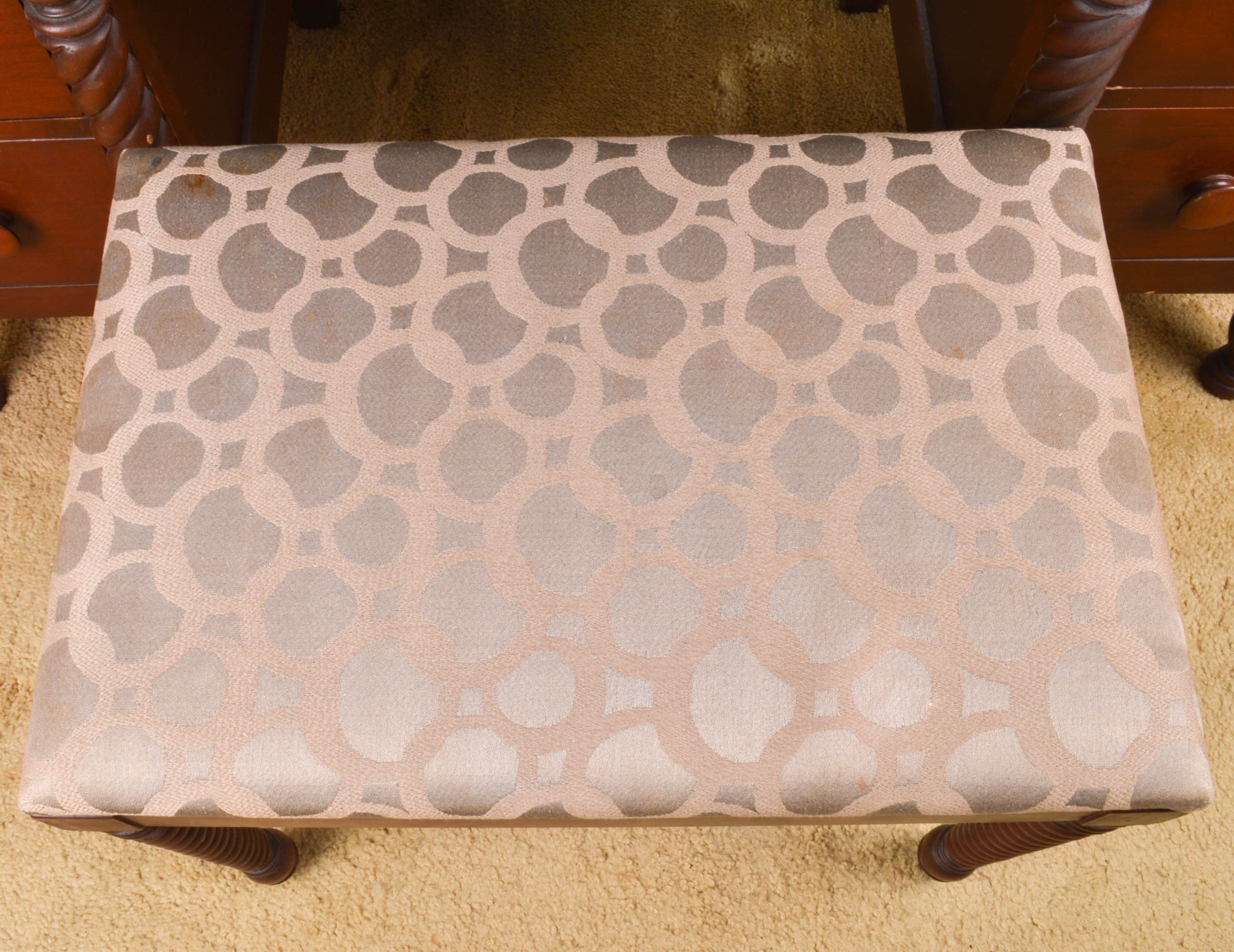 Cherry Vanity with Mirror and Bench