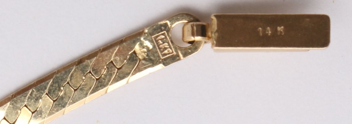 14K Yellow Gold Diamond Cut Herringbone Neck Chain