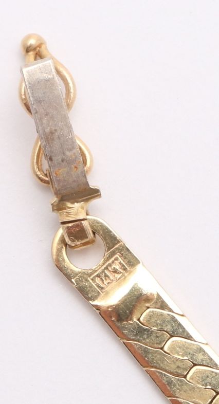 14K Yellow Gold Diamond Cut Herringbone Neck Chain