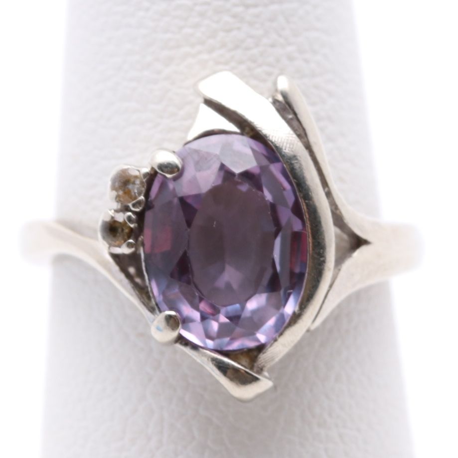 10K White Gold Sapphire Ring