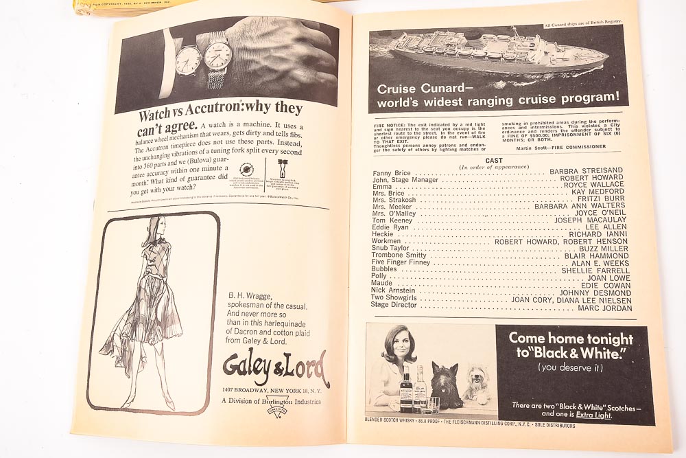 Vintage 1965 "Funny Girl" Barbra Streisand Program, Sheet Music