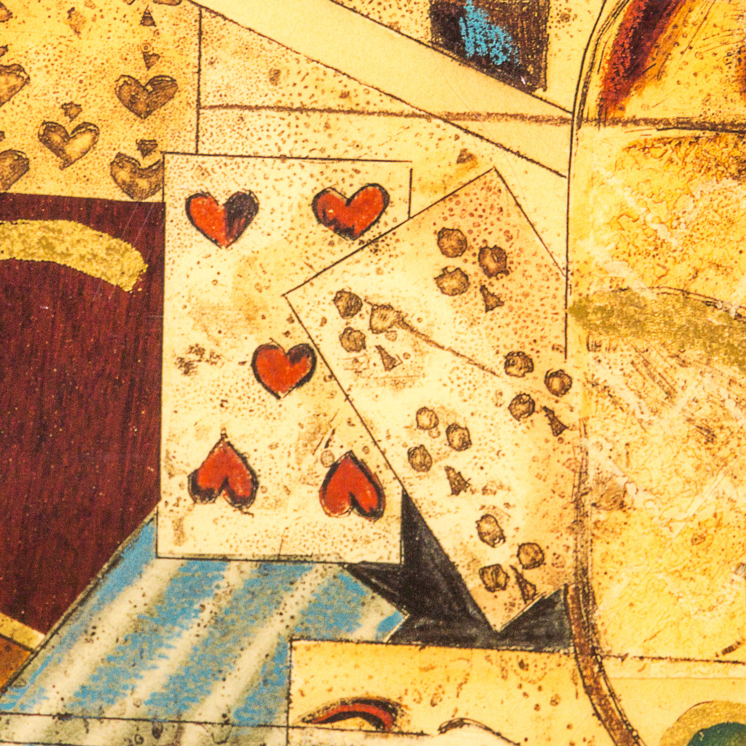 Unframed Painted Collage Homage to Apollinaire Style Print