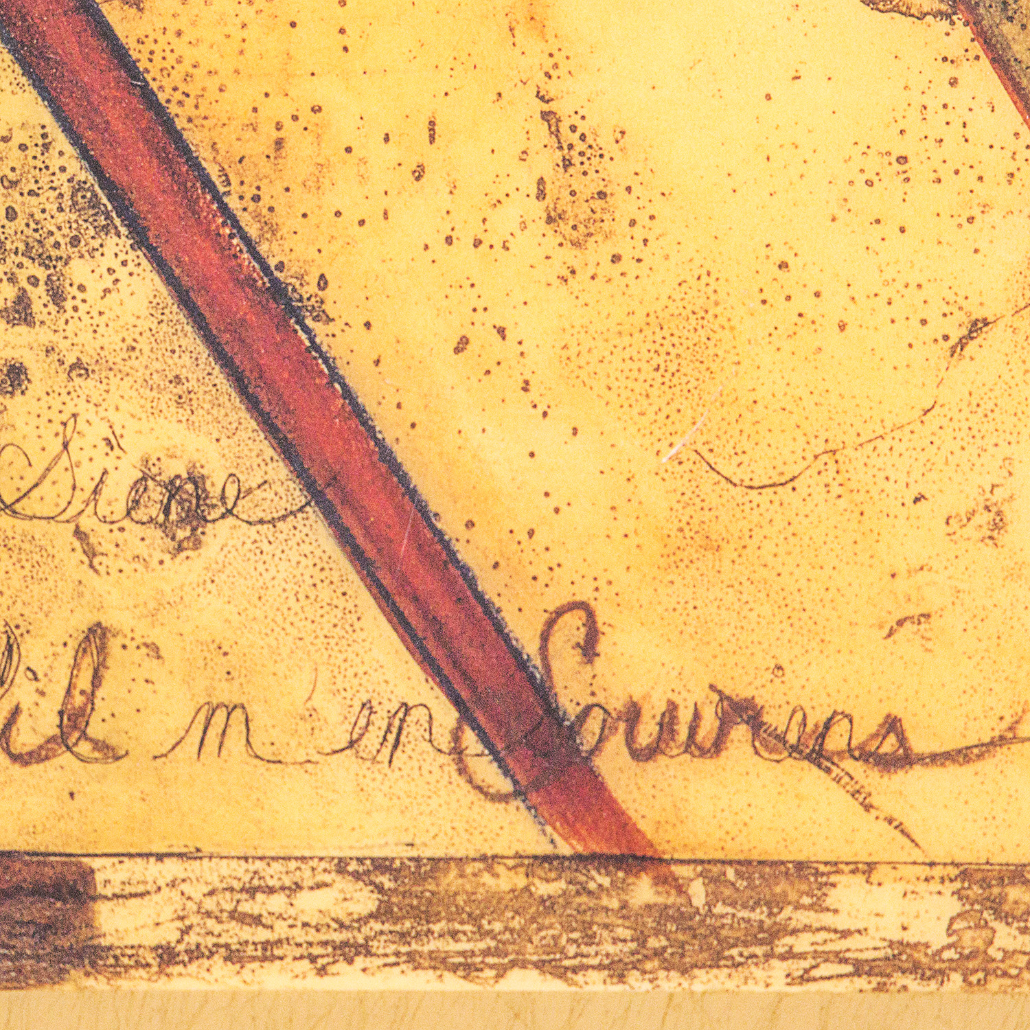 Unframed Painted Collage Homage to Apollinaire Style Print