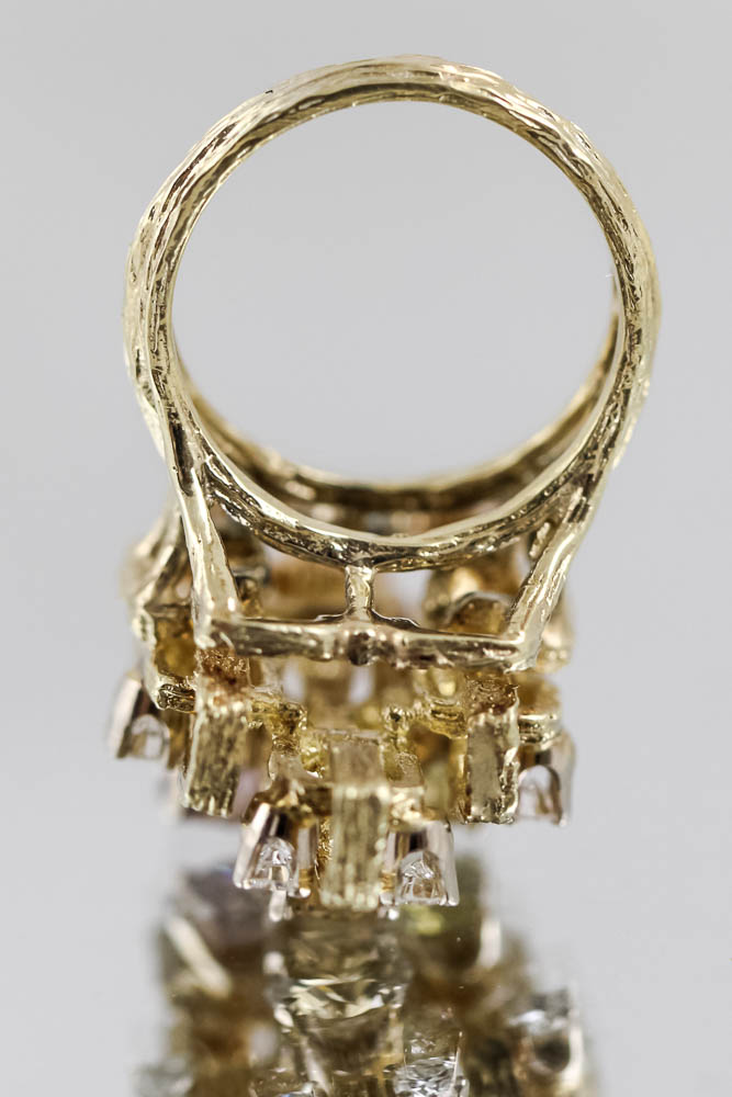 14K Yellow Gold Diamond Cocktail Ring