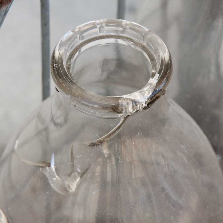 Vintage Glass Dairy Jars and Dairy Crate