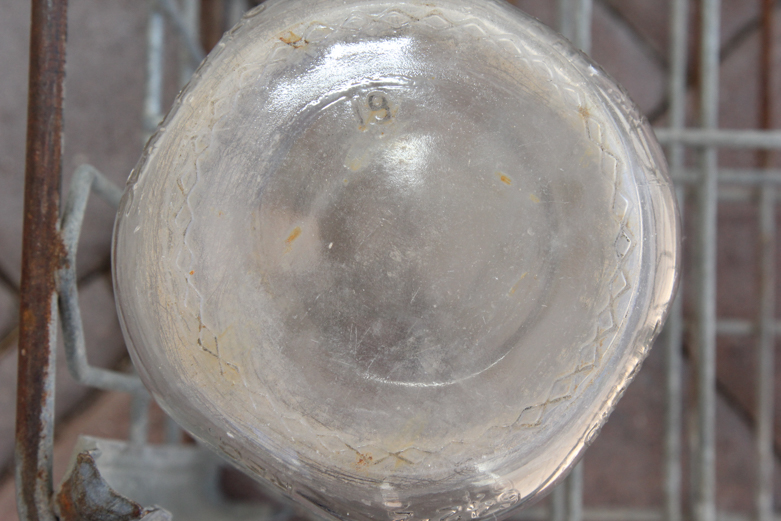 Vintage Glass Dairy Jars and Dairy Crate