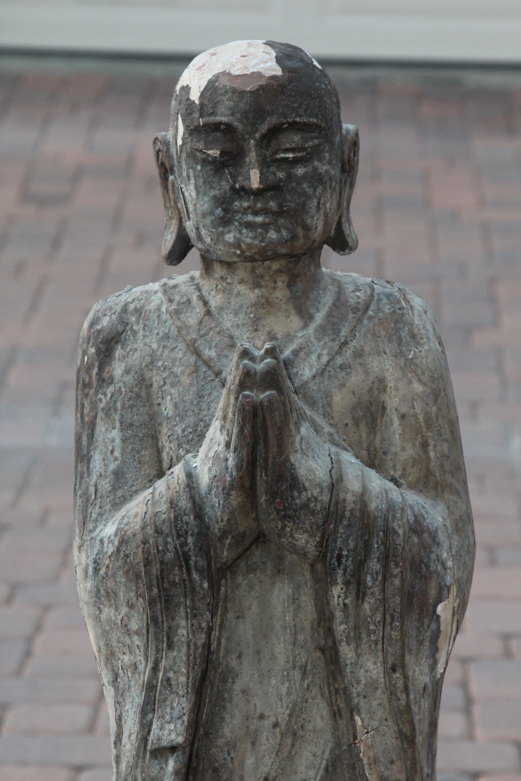 Vintage Monk Garden Statue