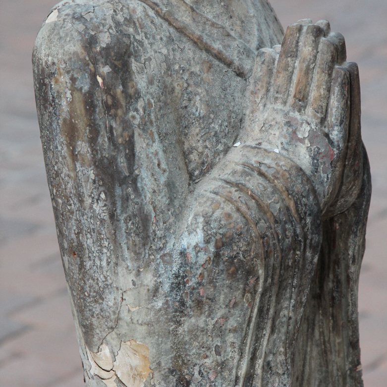 Vintage Monk Garden Statue