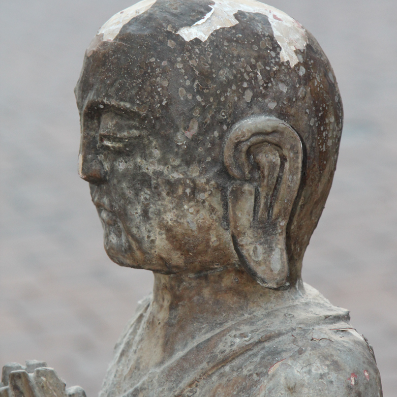 Vintage Monk Garden Statue