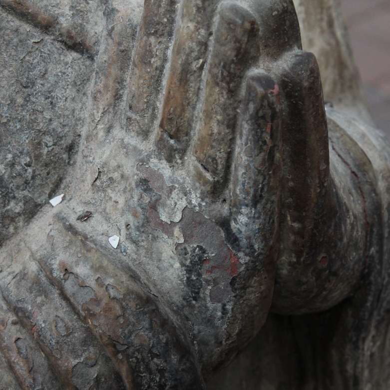 Vintage Monk Garden Statue