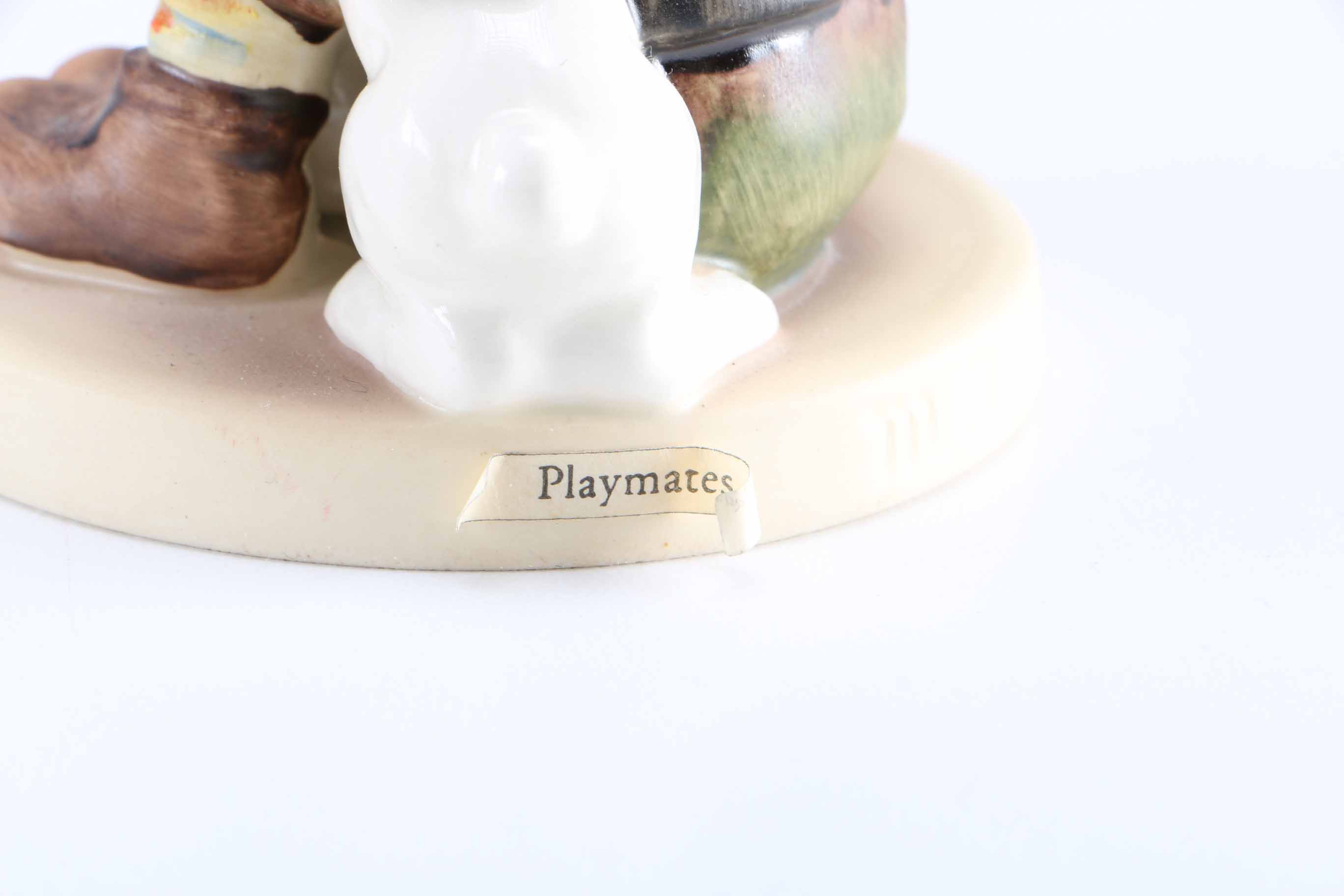 Pair of Hummel Porcelain Figurines "Sensitive Hunter" and "Playmates"