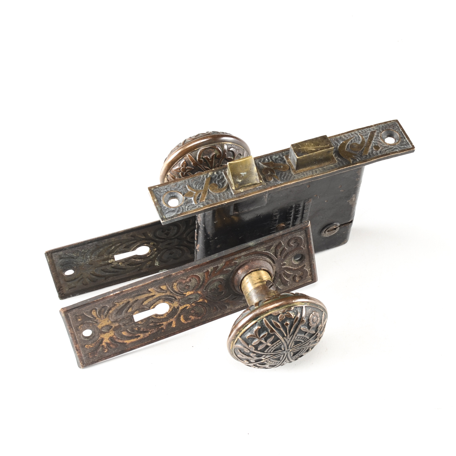 Antique Victorian Architectural Salvage Door Knob Assembly