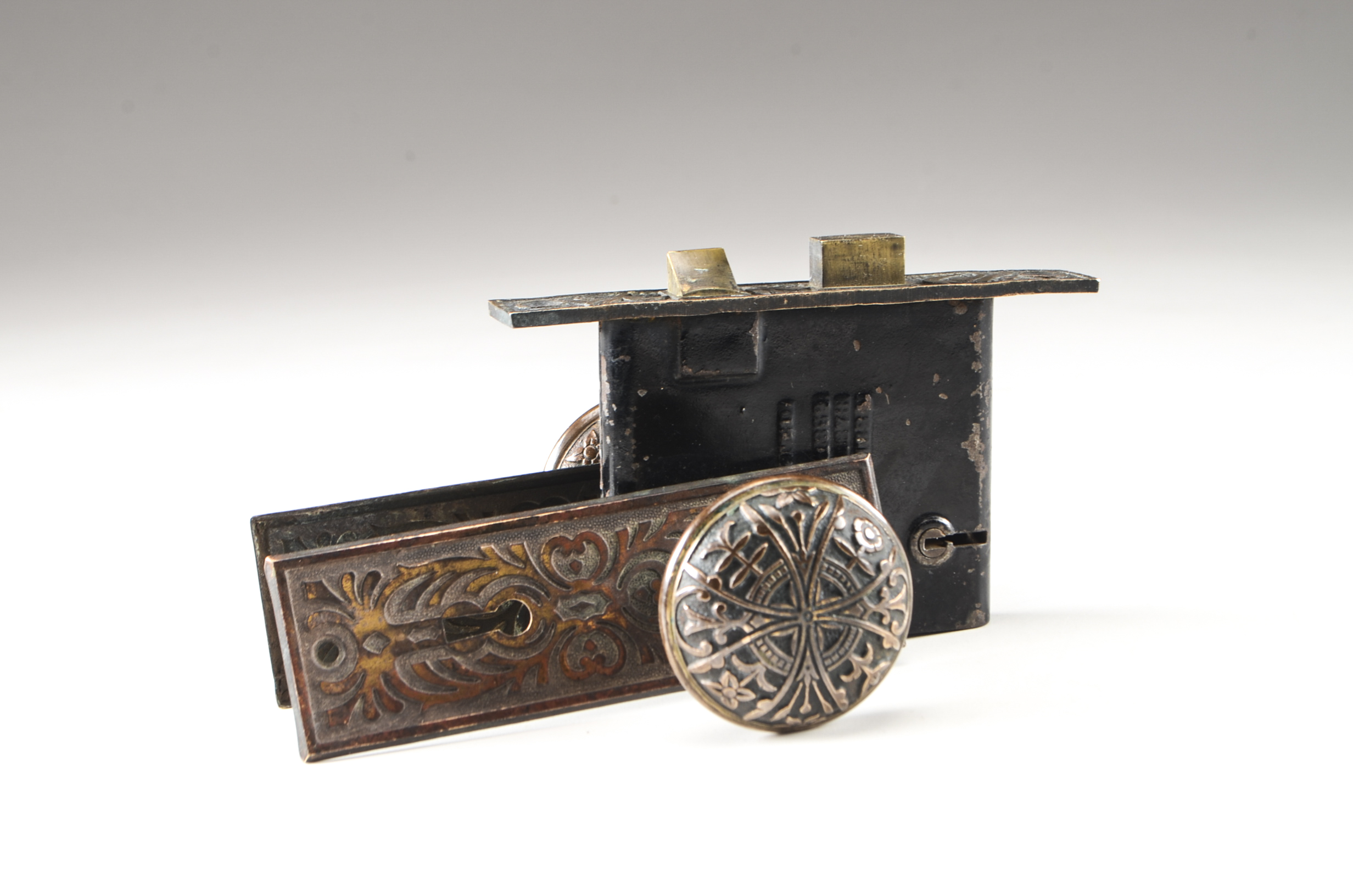 Antique Victorian Architectural Salvage Door Knob Assembly