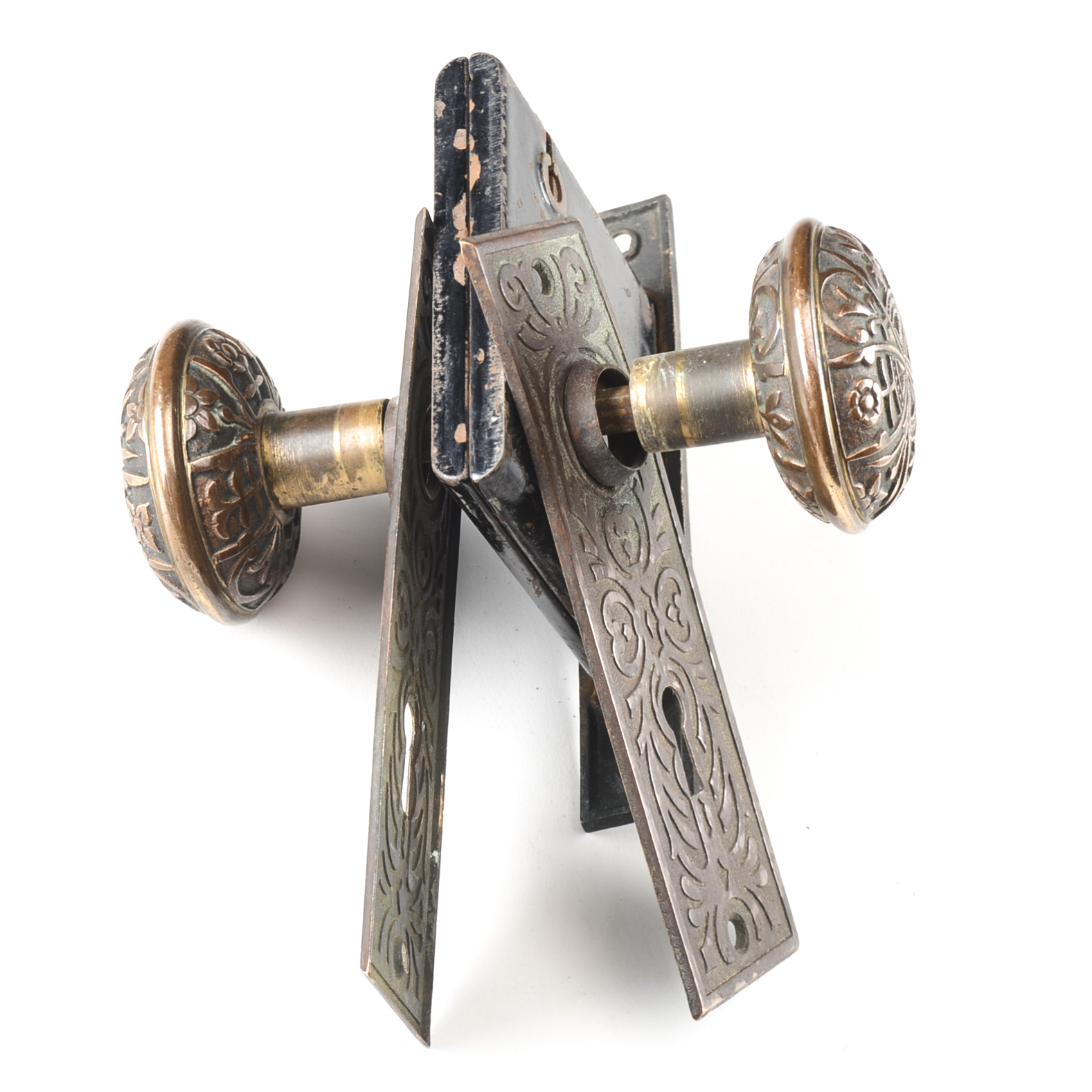 Antique Victorian Architectural Salvage Door Knob Assembly