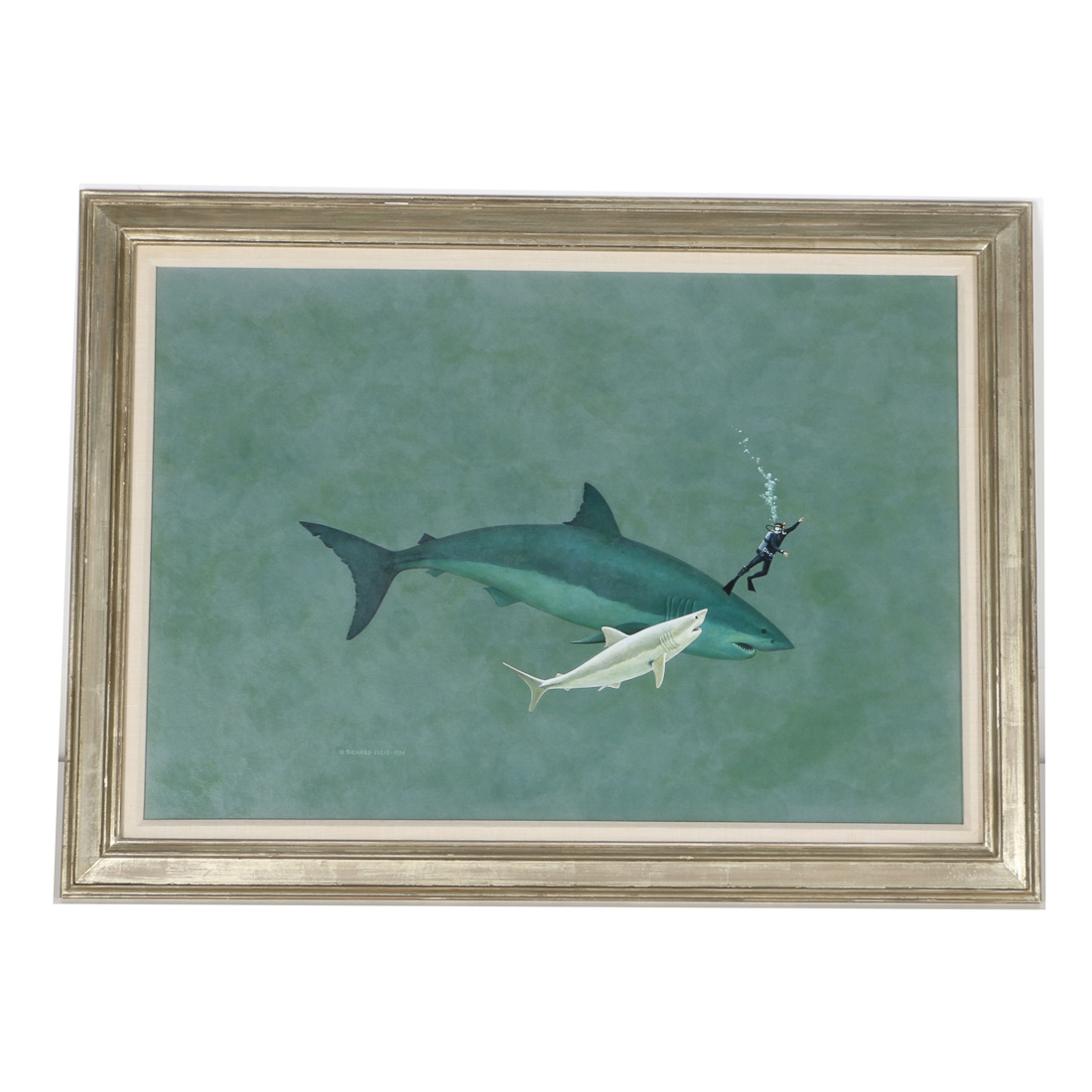 Richard Ellis Acrylic on Canvas Board "Megalodon"