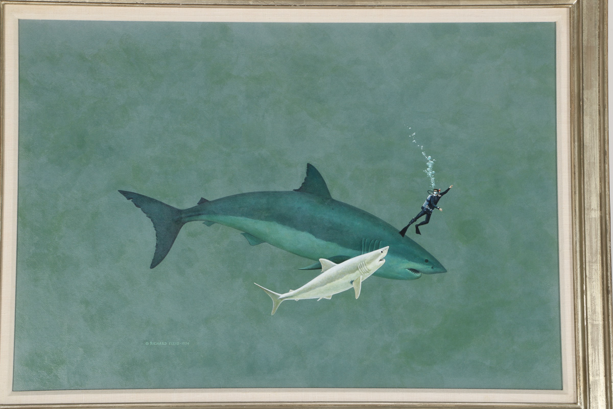 Richard Ellis Acrylic on Canvas Board "Megalodon"