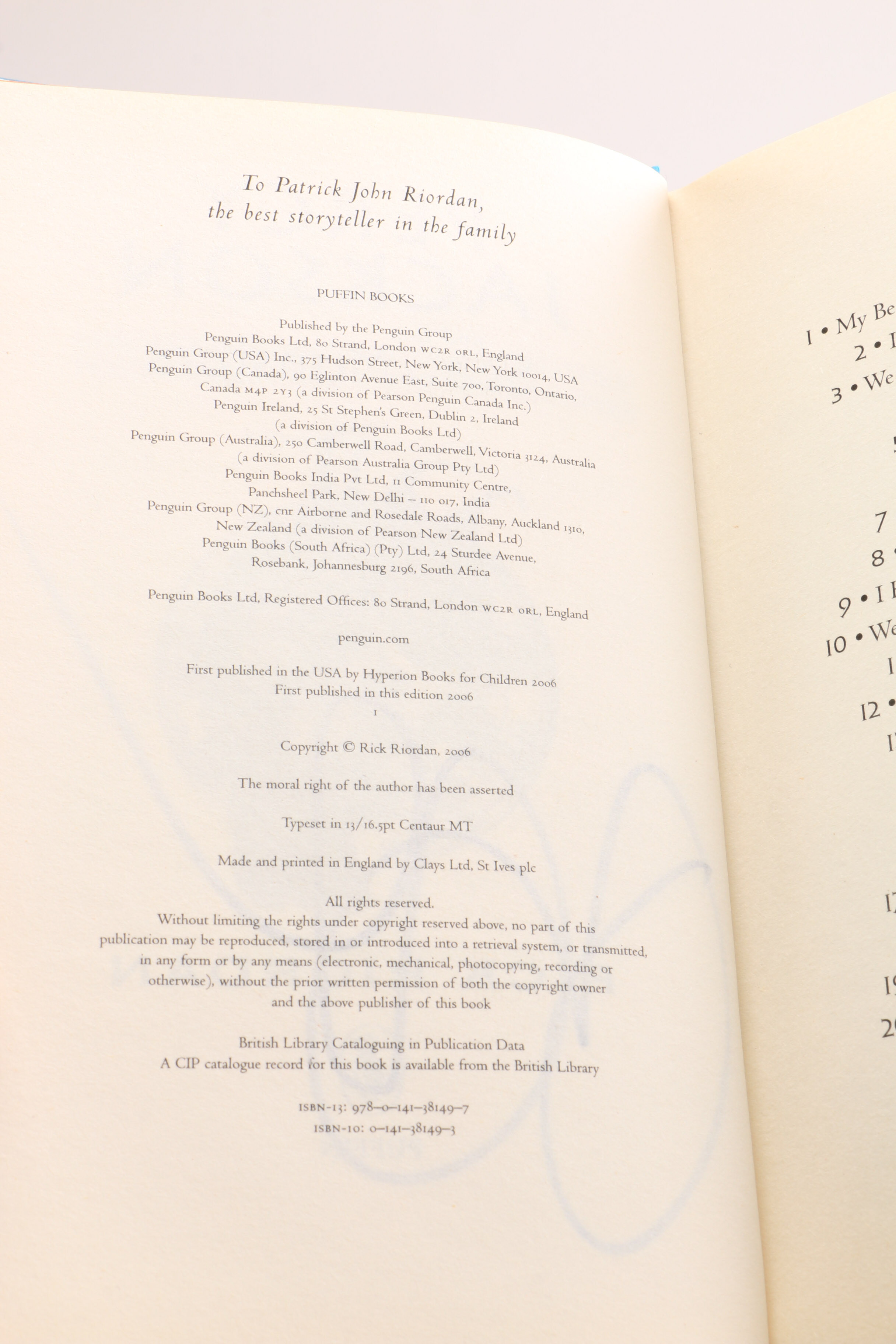 Complete Signed Rick Riordan "Percy Jackson & The Olympians" Series