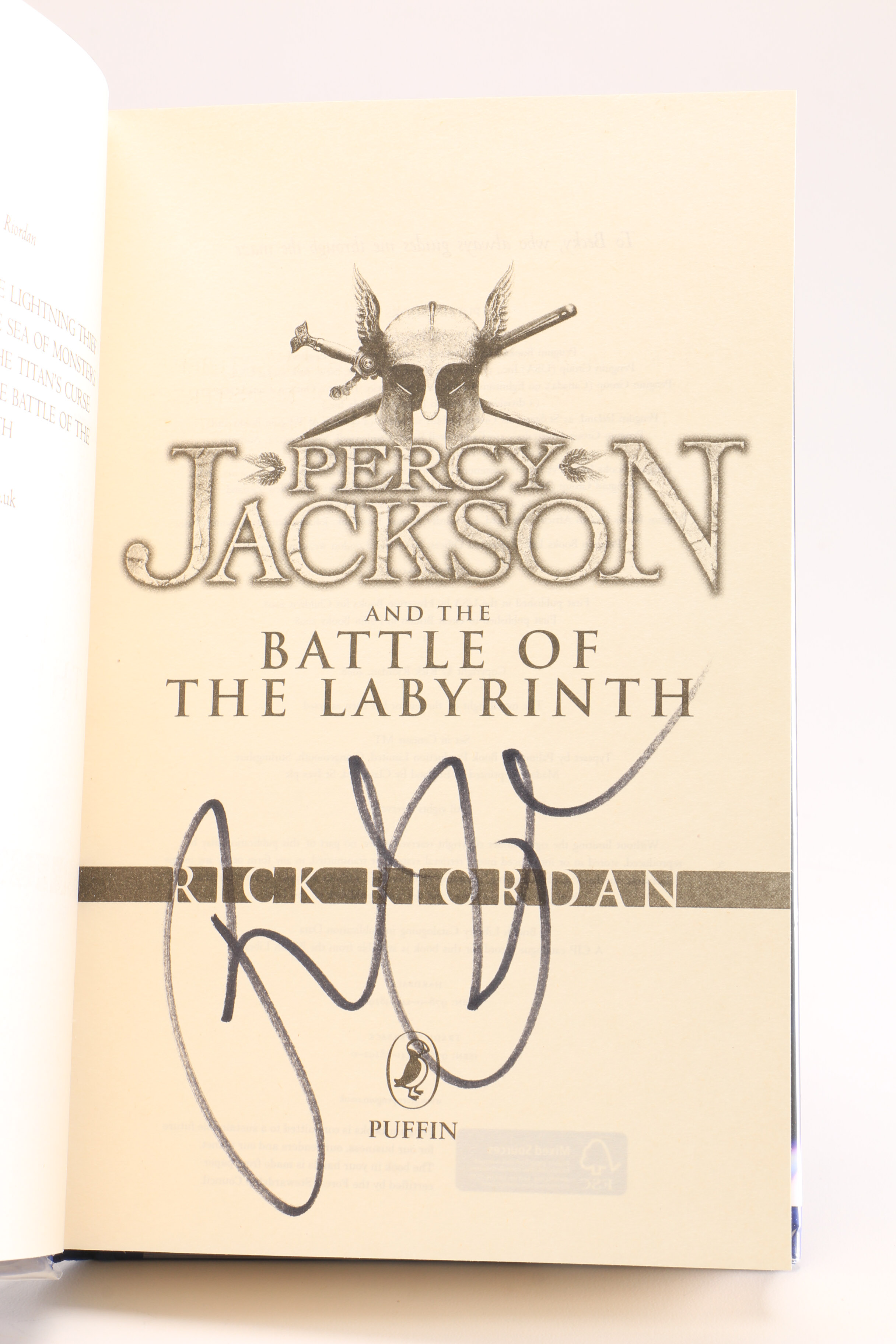 Complete Signed Rick Riordan "Percy Jackson & The Olympians" Series