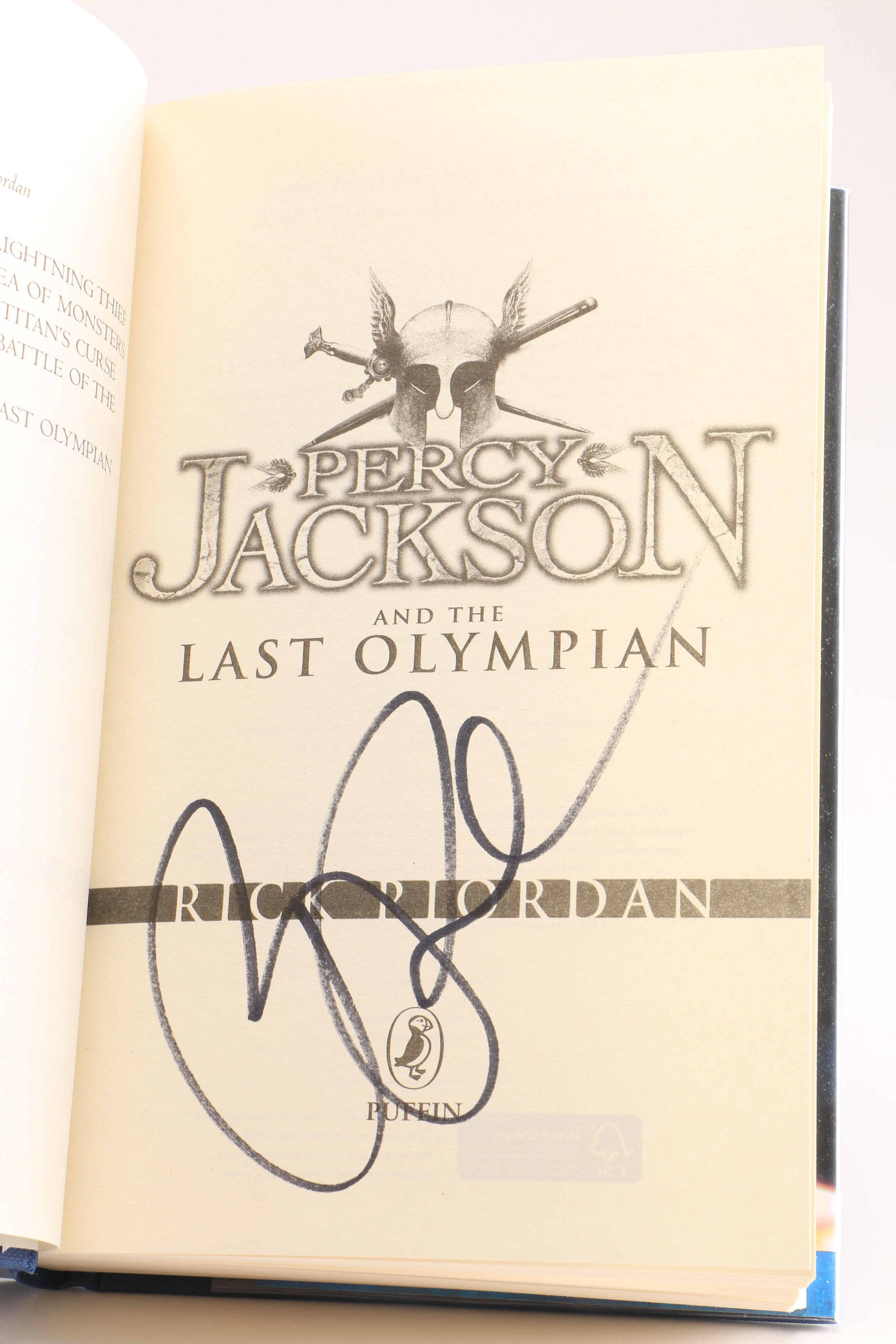 Complete Signed Rick Riordan "Percy Jackson & The Olympians" Series
