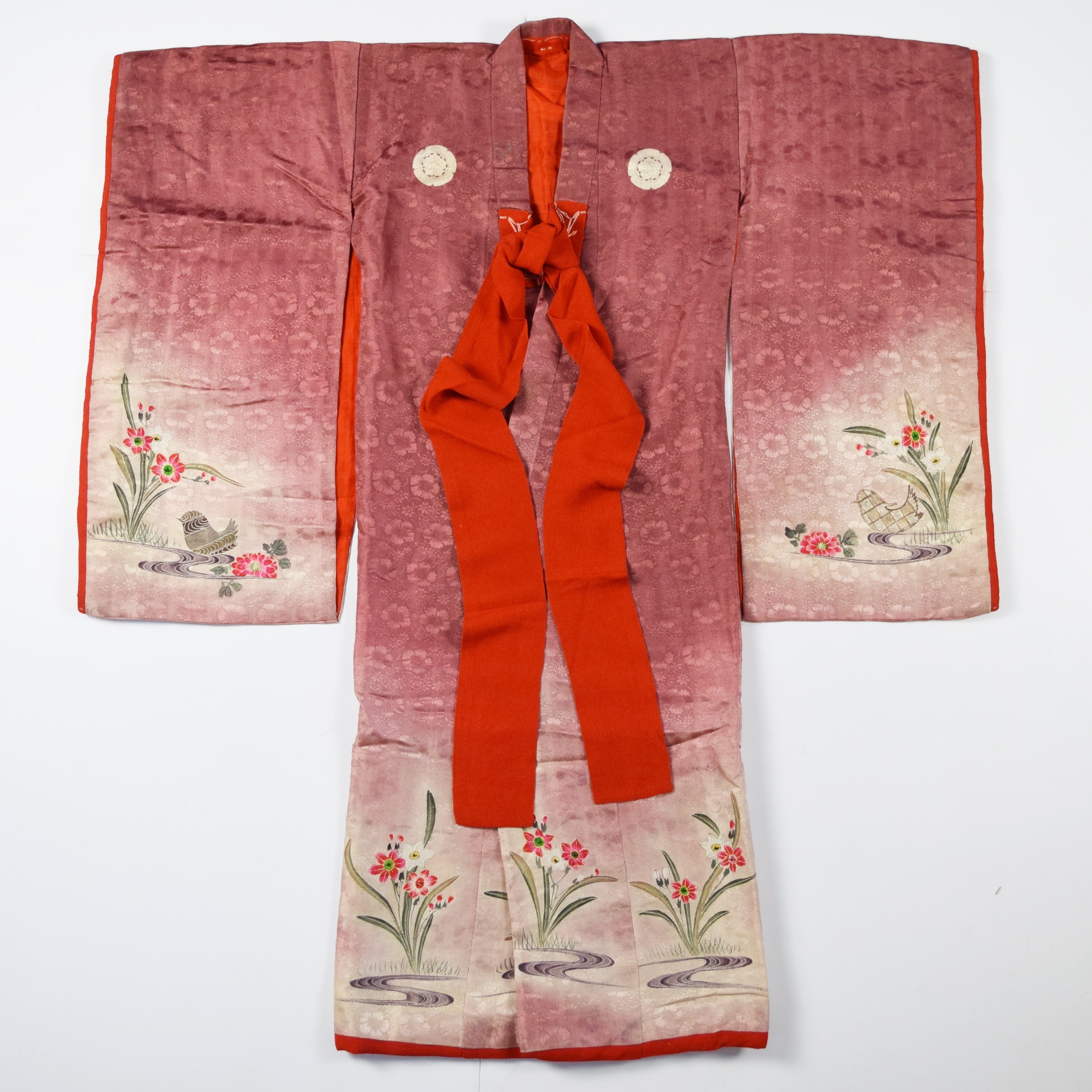 Vintage Silk Japanese Little Girl's Kimono, Taisho Period (1920)