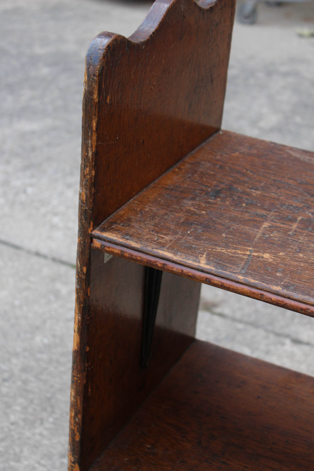 Antique Oak Rolling Library Cart