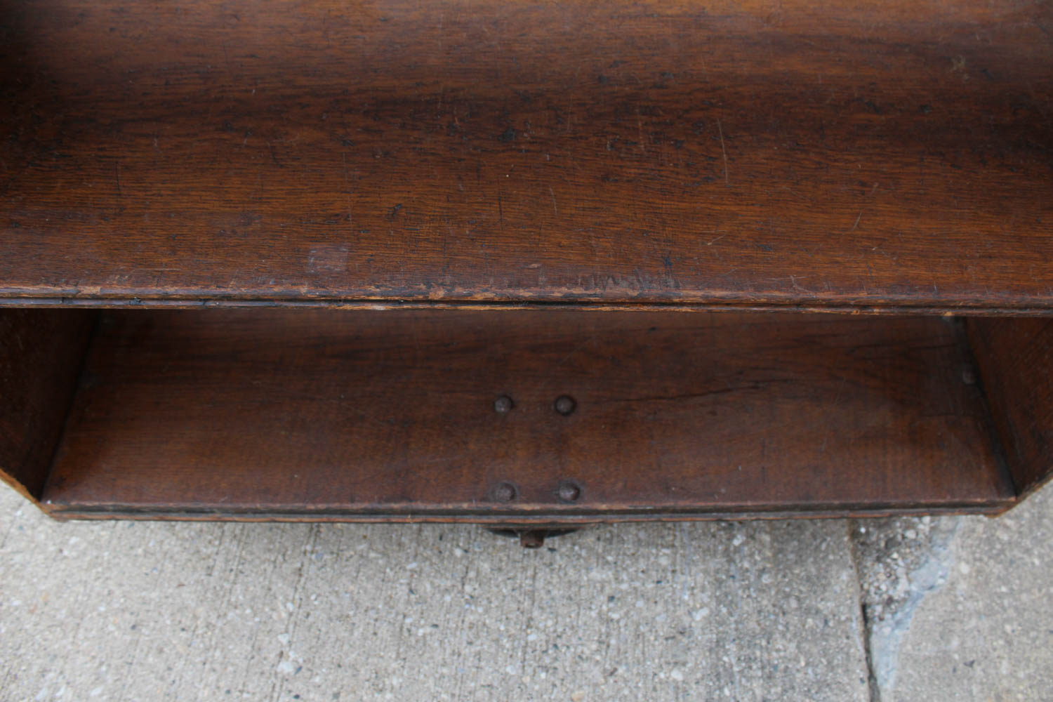 Antique Oak Rolling Library Cart