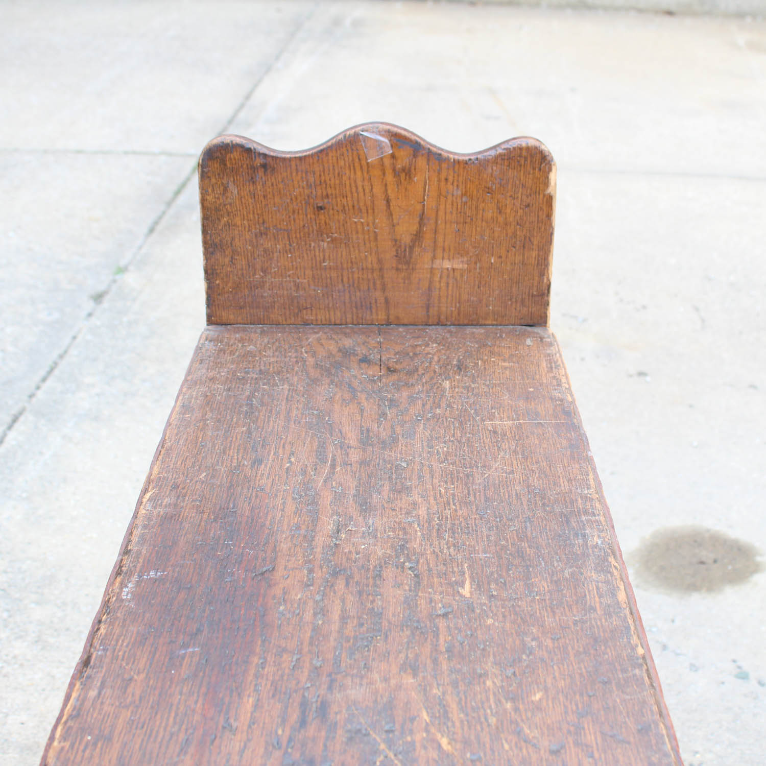 Antique Oak Rolling Library Cart