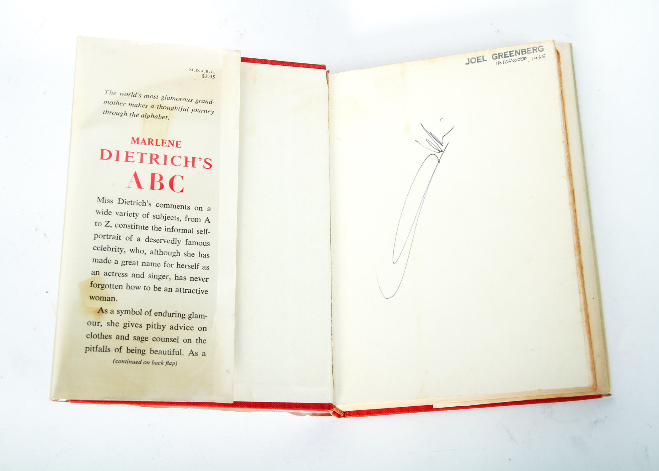 Signed "Marlene Dietrich's ABC" Book