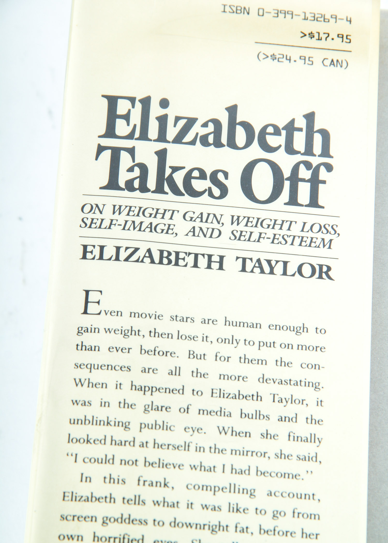 Signed First Edition of "Elizabeth Takes Off" by Elizabeth Taylor