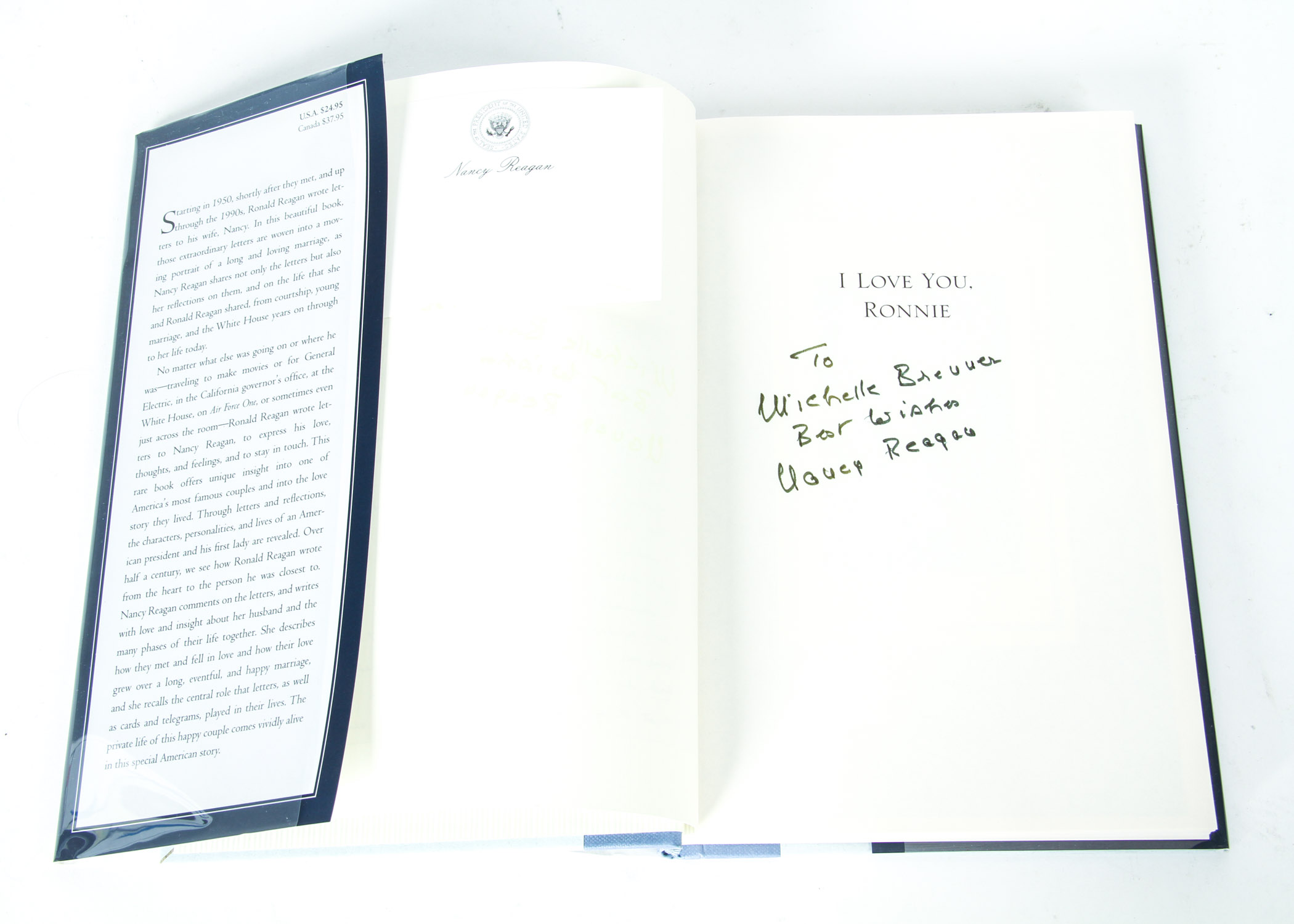 "I Love You, Ronnie" by Nancy Reagan, Signed First Edition