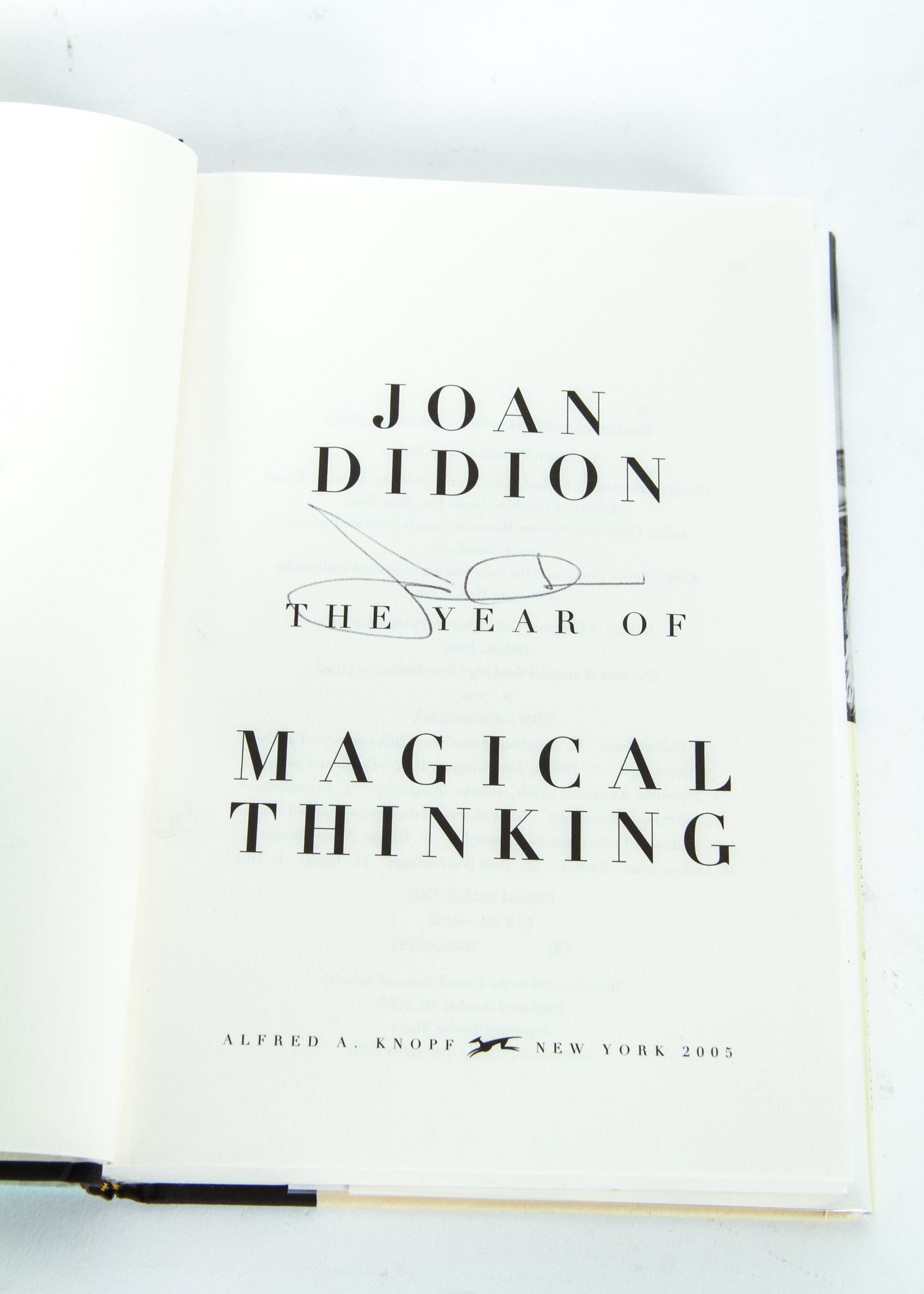 "The Year of Magical Thinking" Signed Memoir by Joan Didion