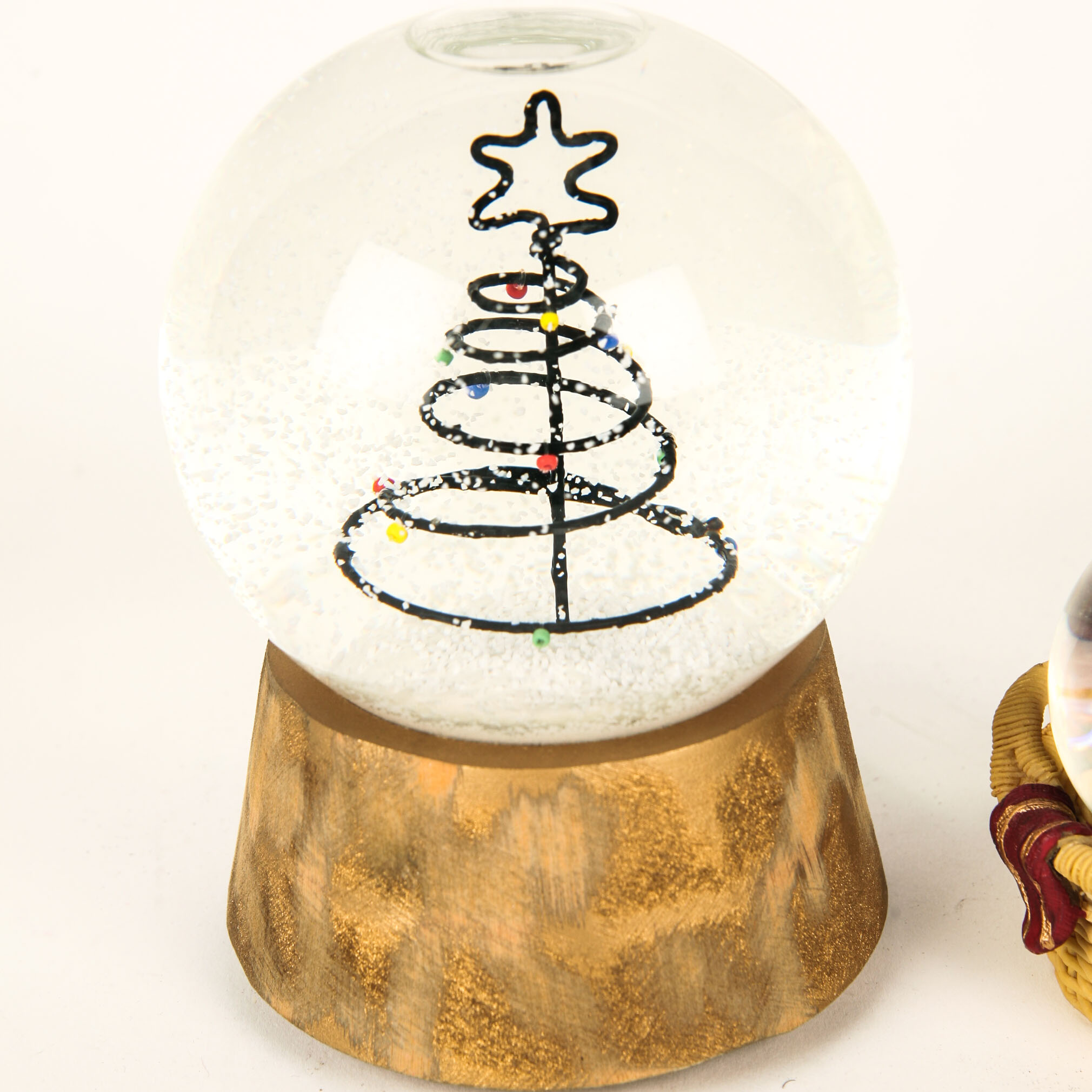 Pair of Christmas Snow Globes