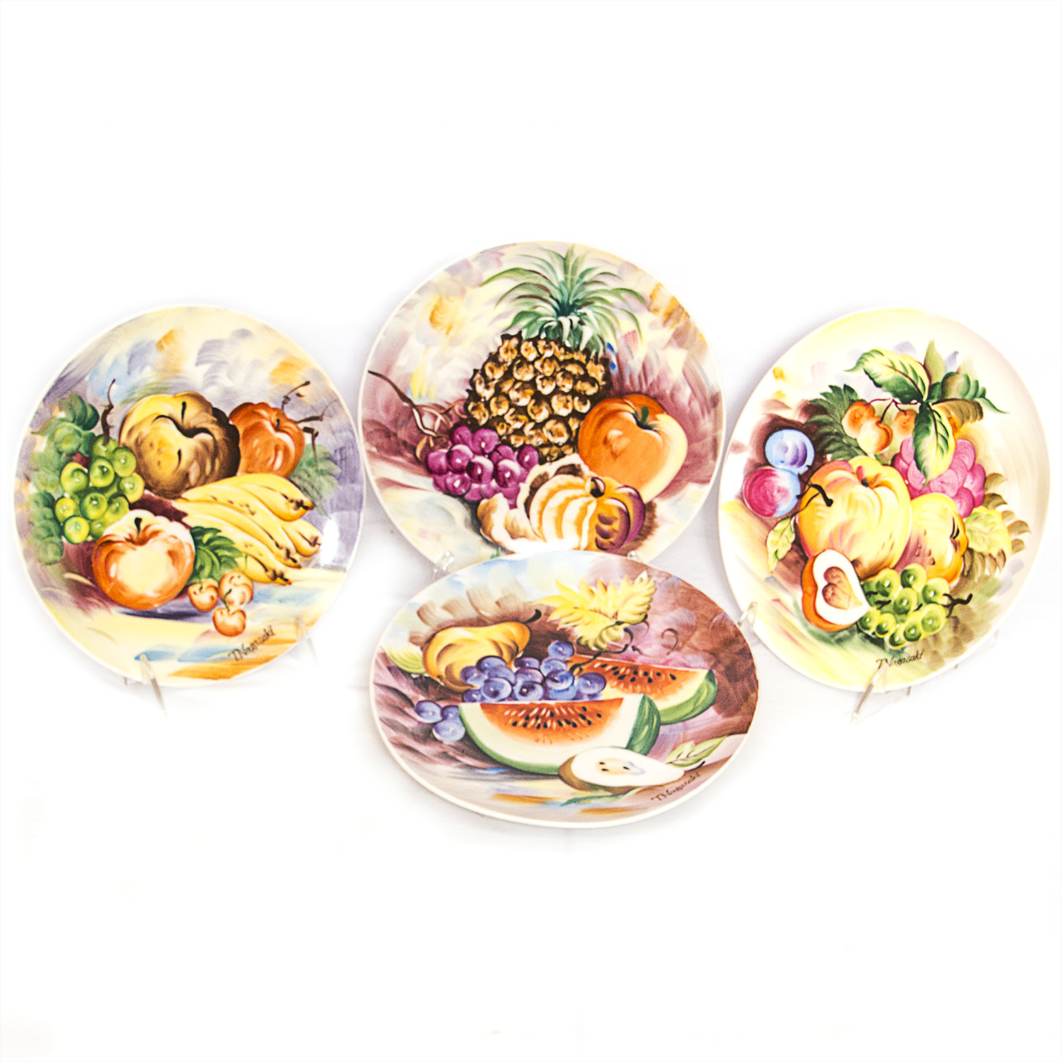 Set of Four Vintage T. Nagasaki Hand Painted Decorative Plates