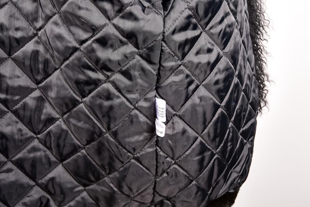 Tibet Lamb and Rabbit Black Fur Coat