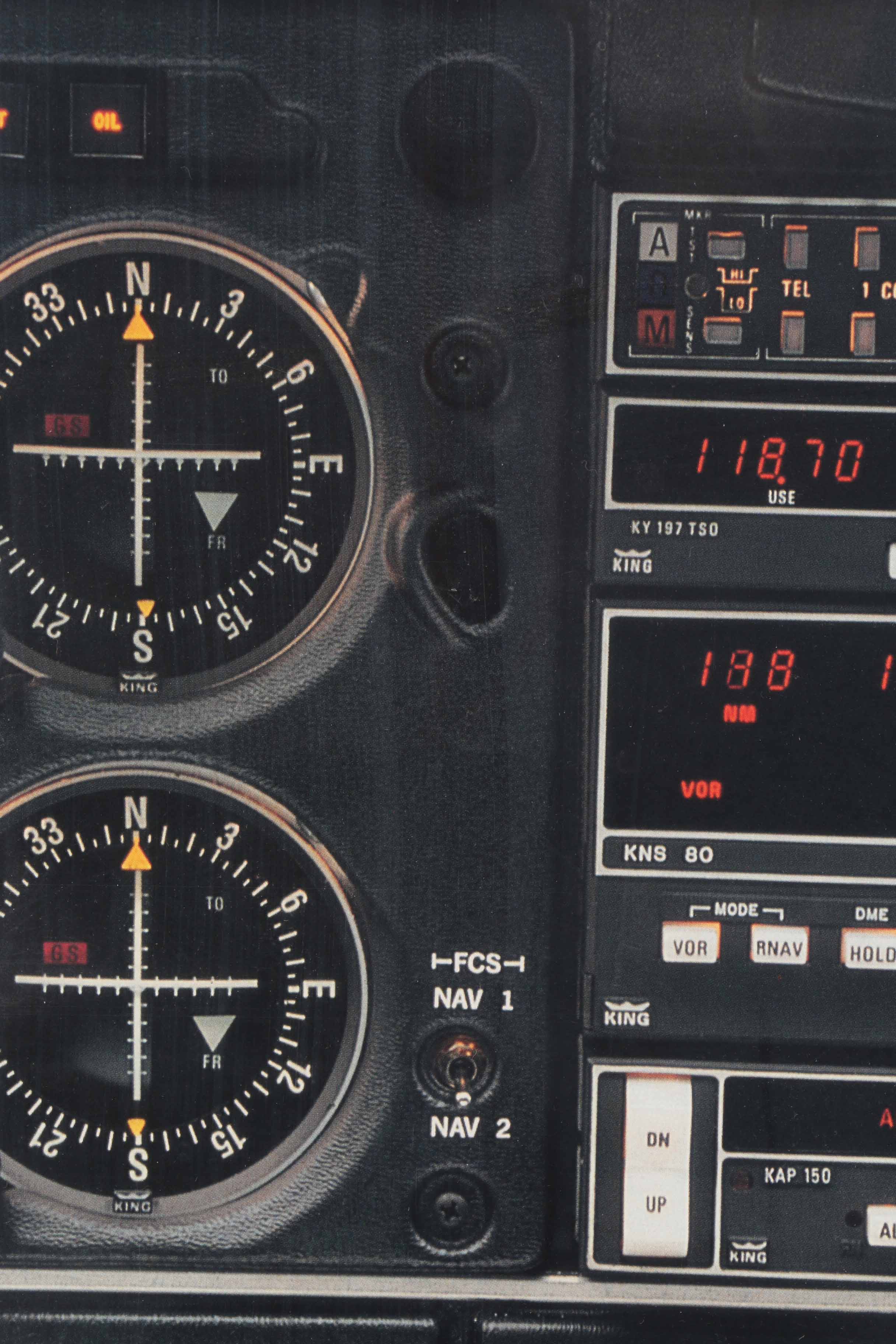 Framed "Archer II Piper" Airplane Control Panel Poster