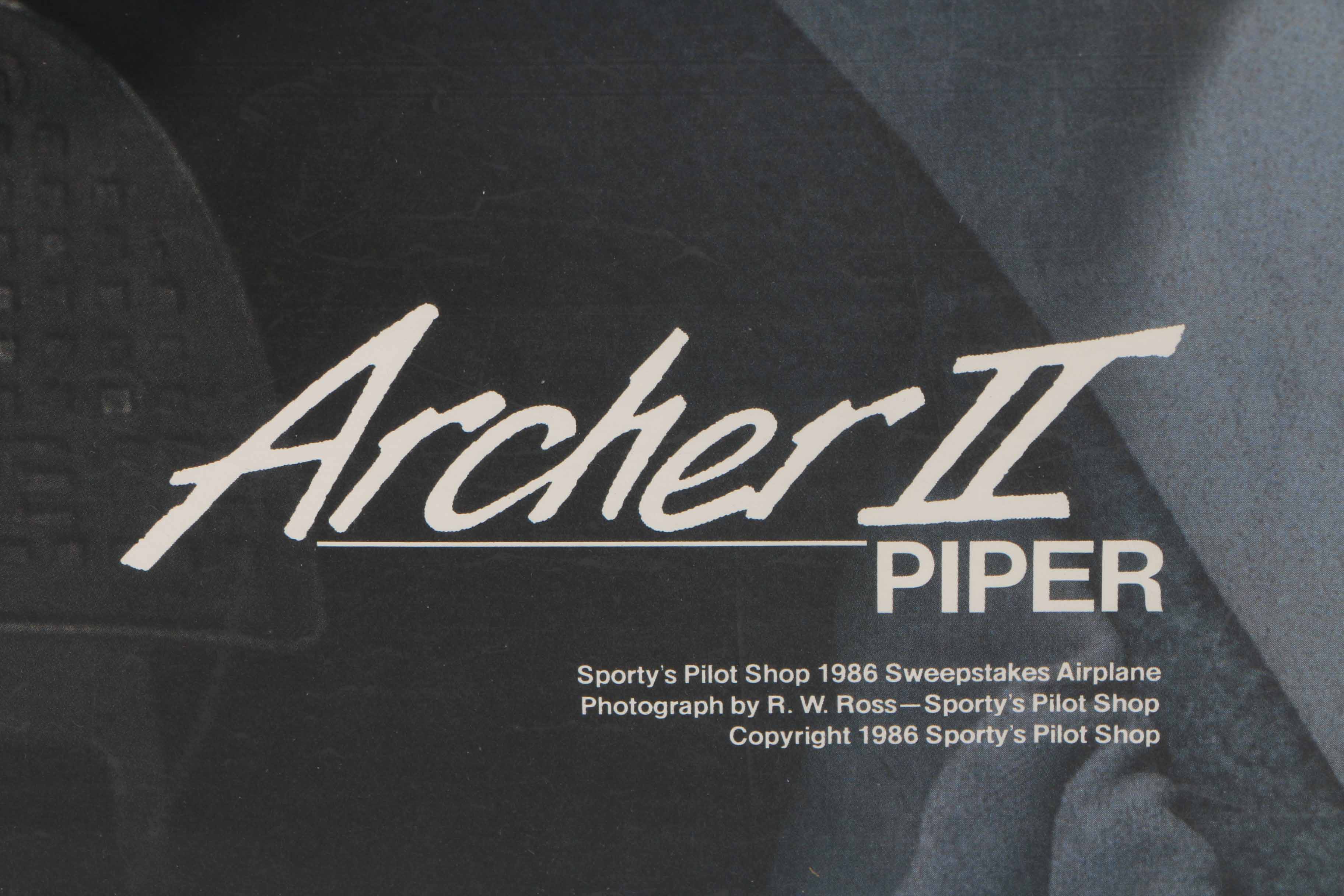 Framed "Archer II Piper" Airplane Control Panel Poster