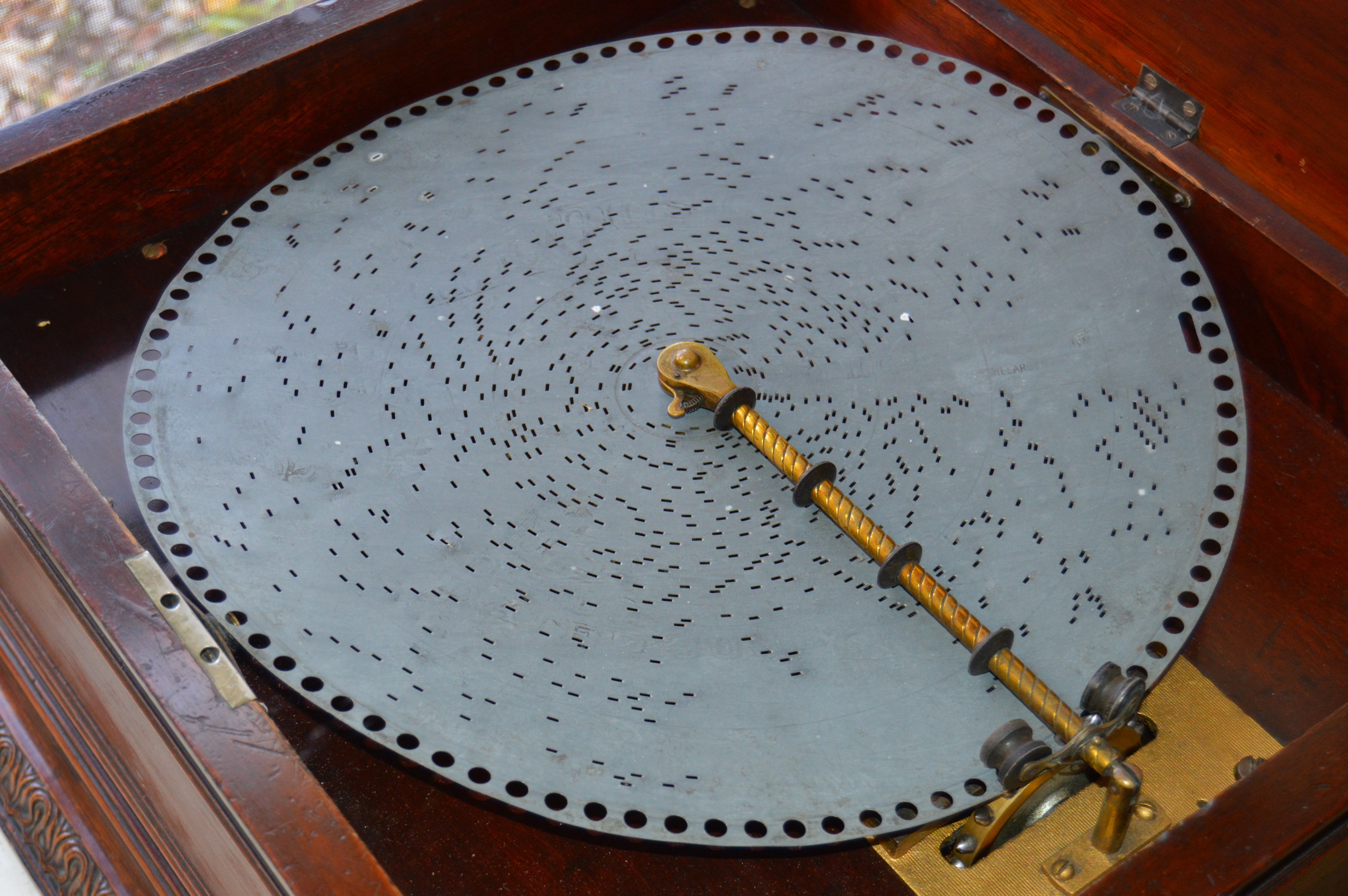 Rare Antique "Regina" Double Comb Music Box and Several Record Tins