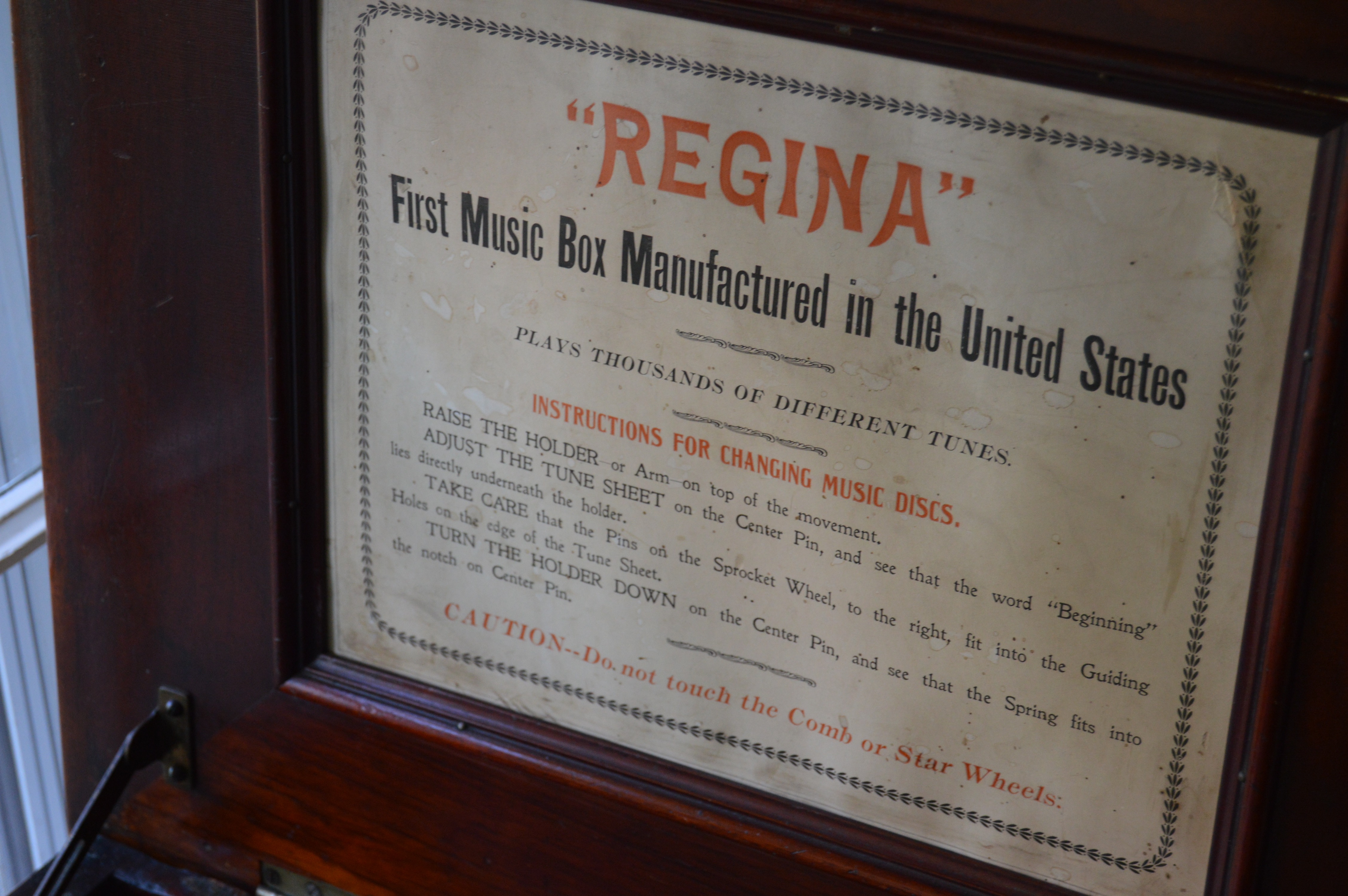 Rare Antique "Regina" Double Comb Music Box and Several Record Tins